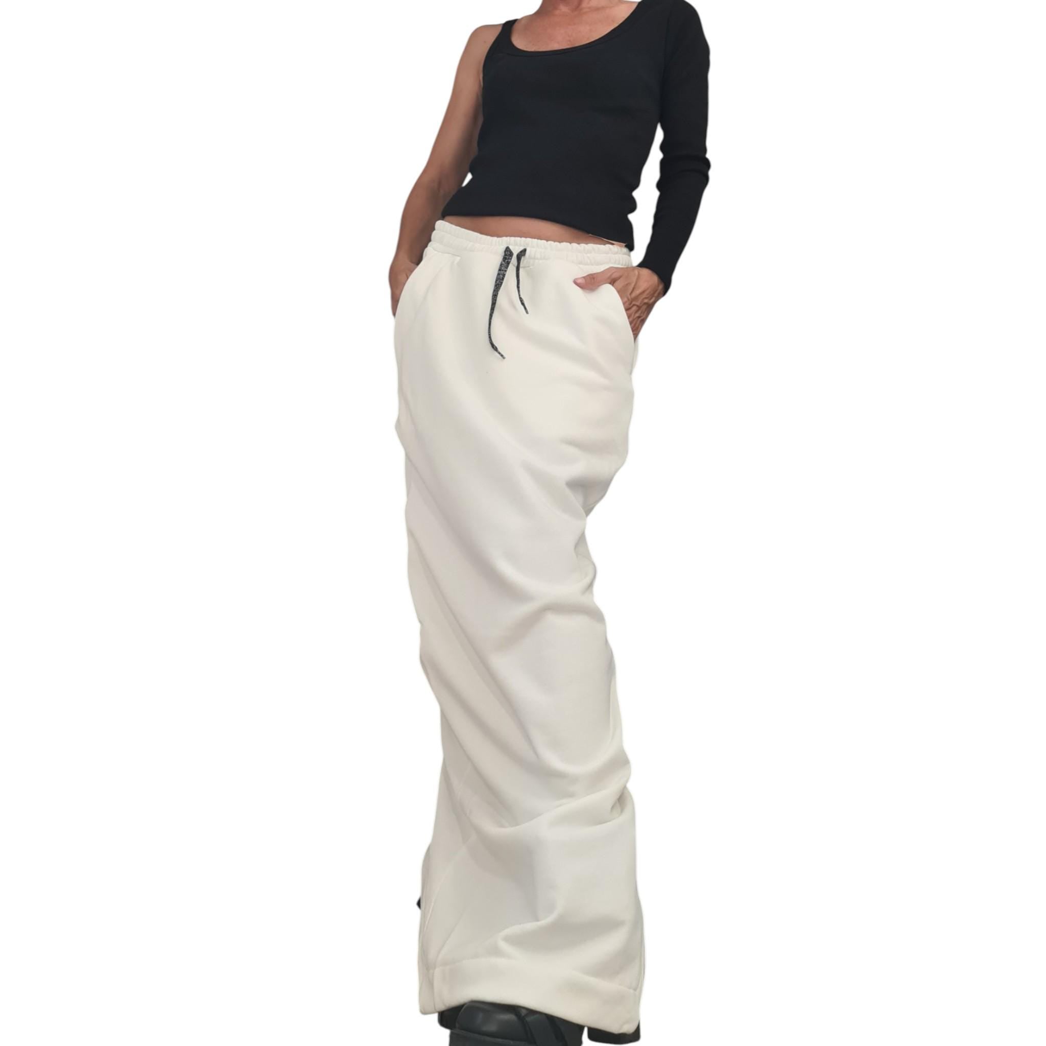 New collection White Extravagant Cotton Skirt, A Line Skirt, Long Slit Skirt, Gothic Skirt, Asymmetric Skirt, Sexy Skirt