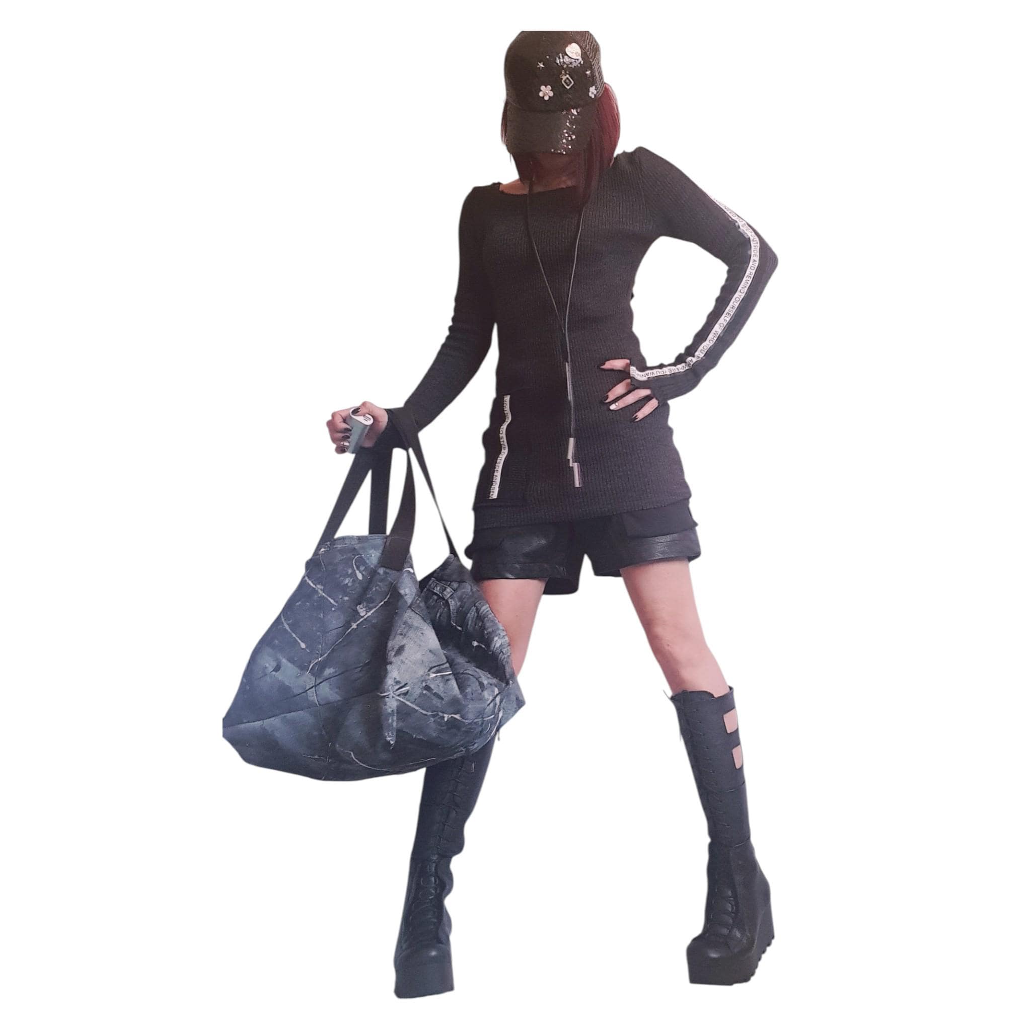 Designer Denim Bag, Large Extravagant  Tote, Everyday Shoulder Oversize Bag,