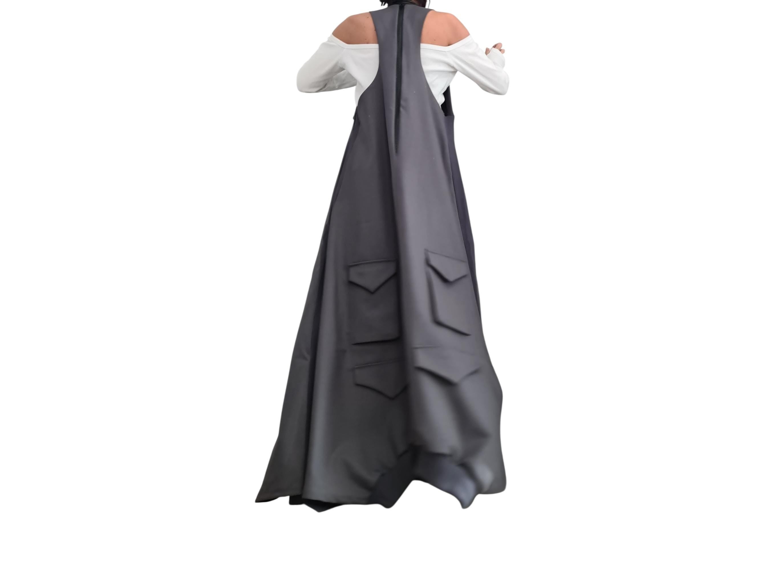 Avant Garde Asymmetric Maxi Dress | Oversized Cotton Sleeveless Gothic Design