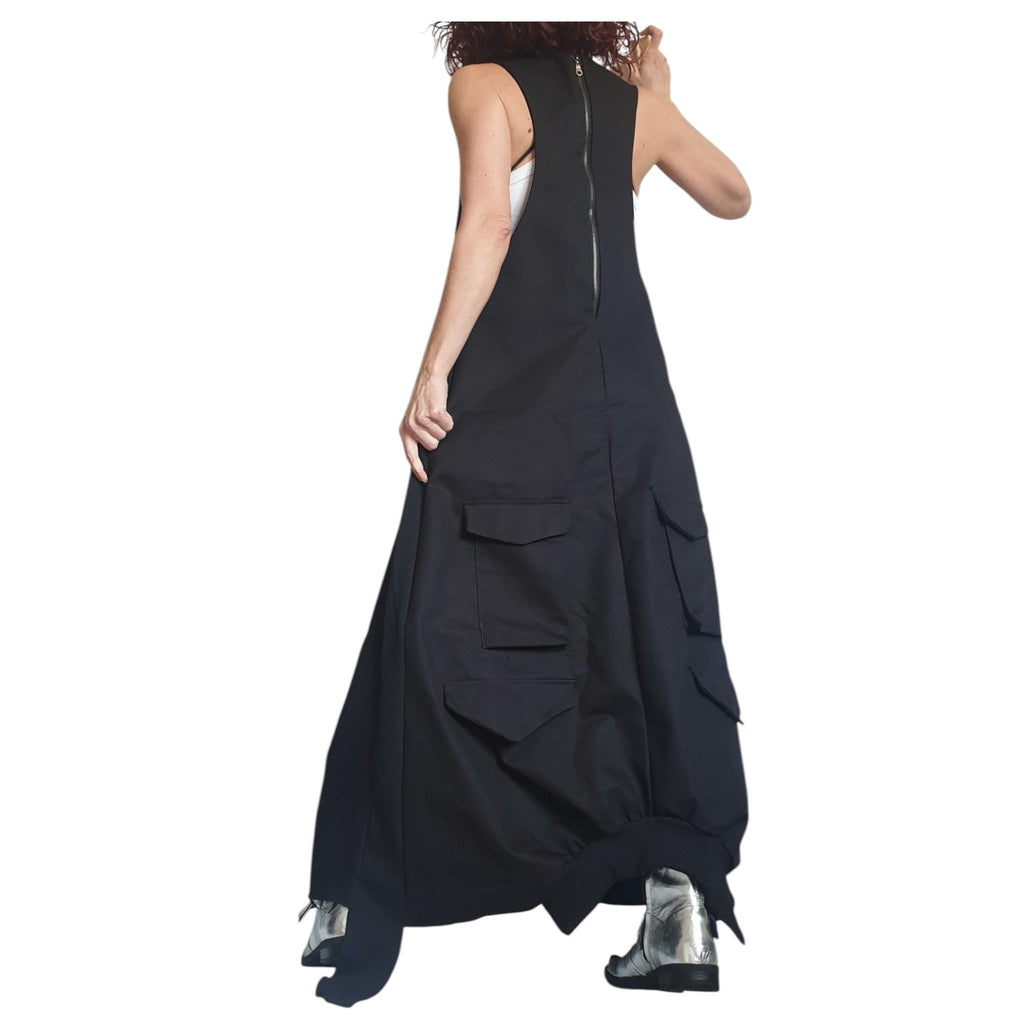 Military Green Long Dress | Cargo Pocket Accents | women’s clothing | statement
