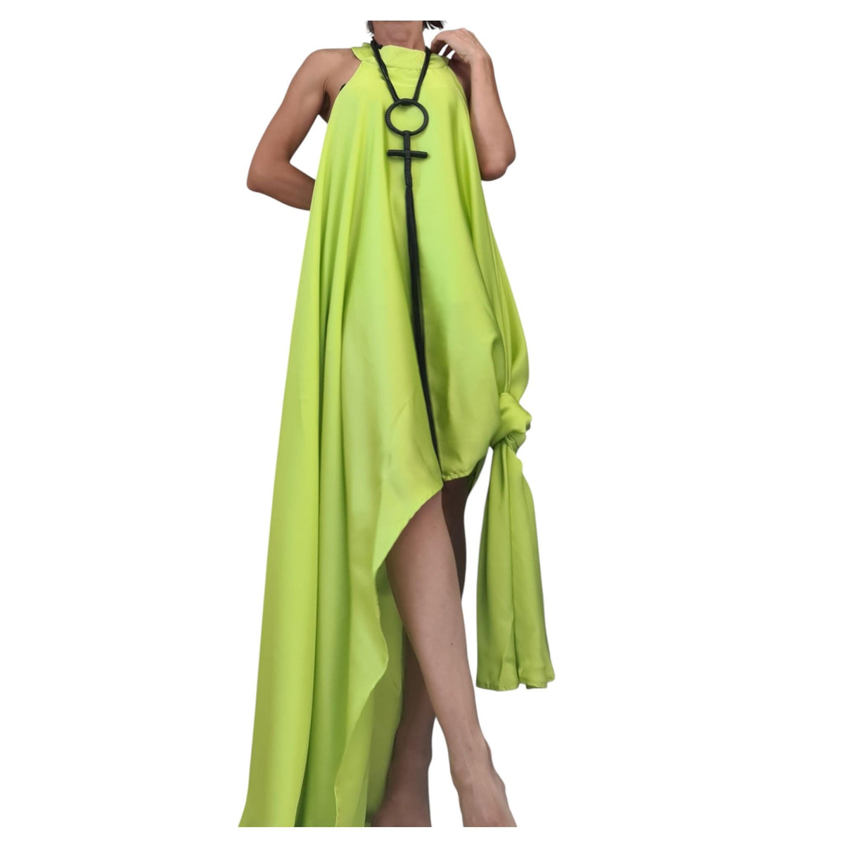 Asymmetric Satin Sleeveless Long Short Party Wedding Dress