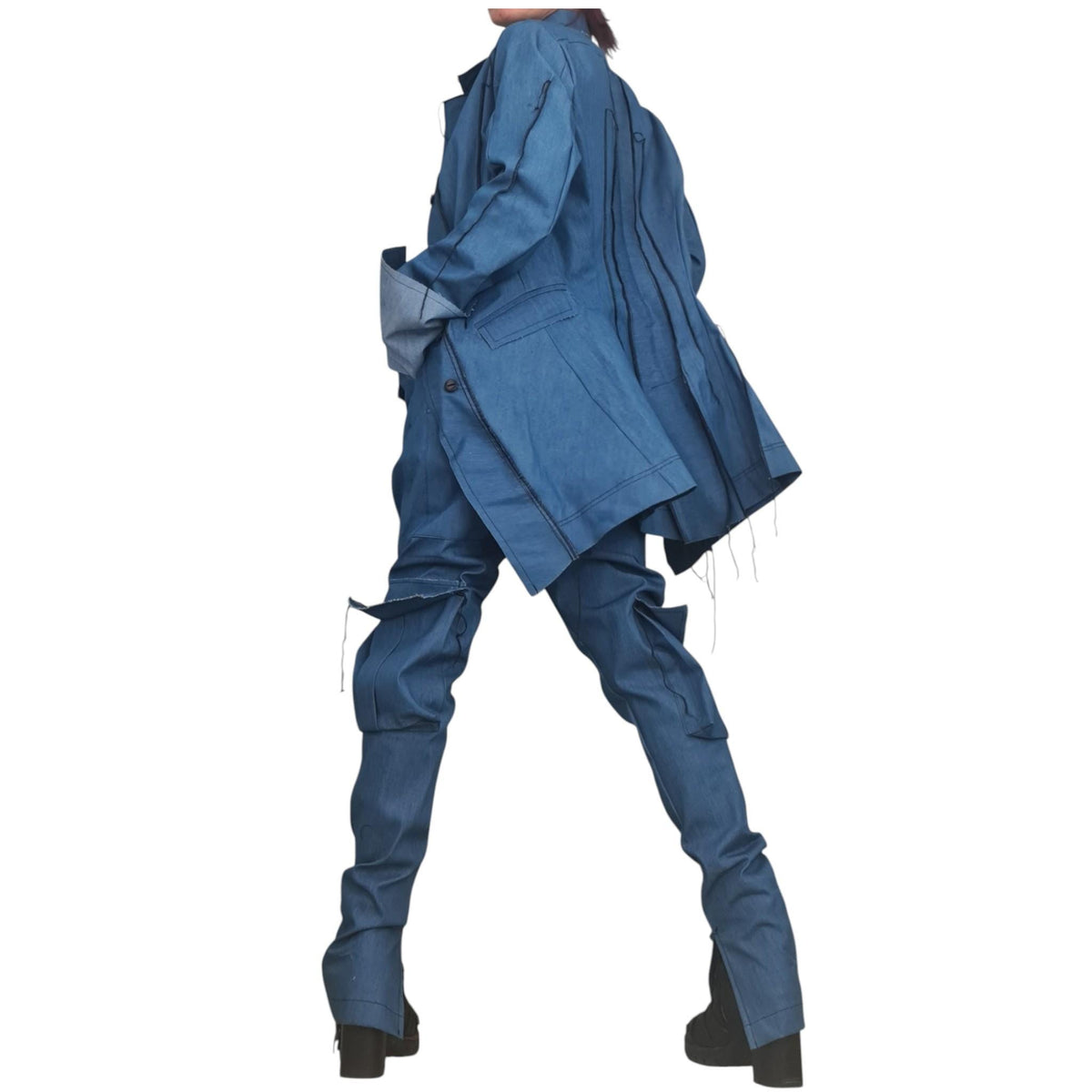 Women’s Denim Blazer: Asymmetric, Avant Garde - Plus Size Options