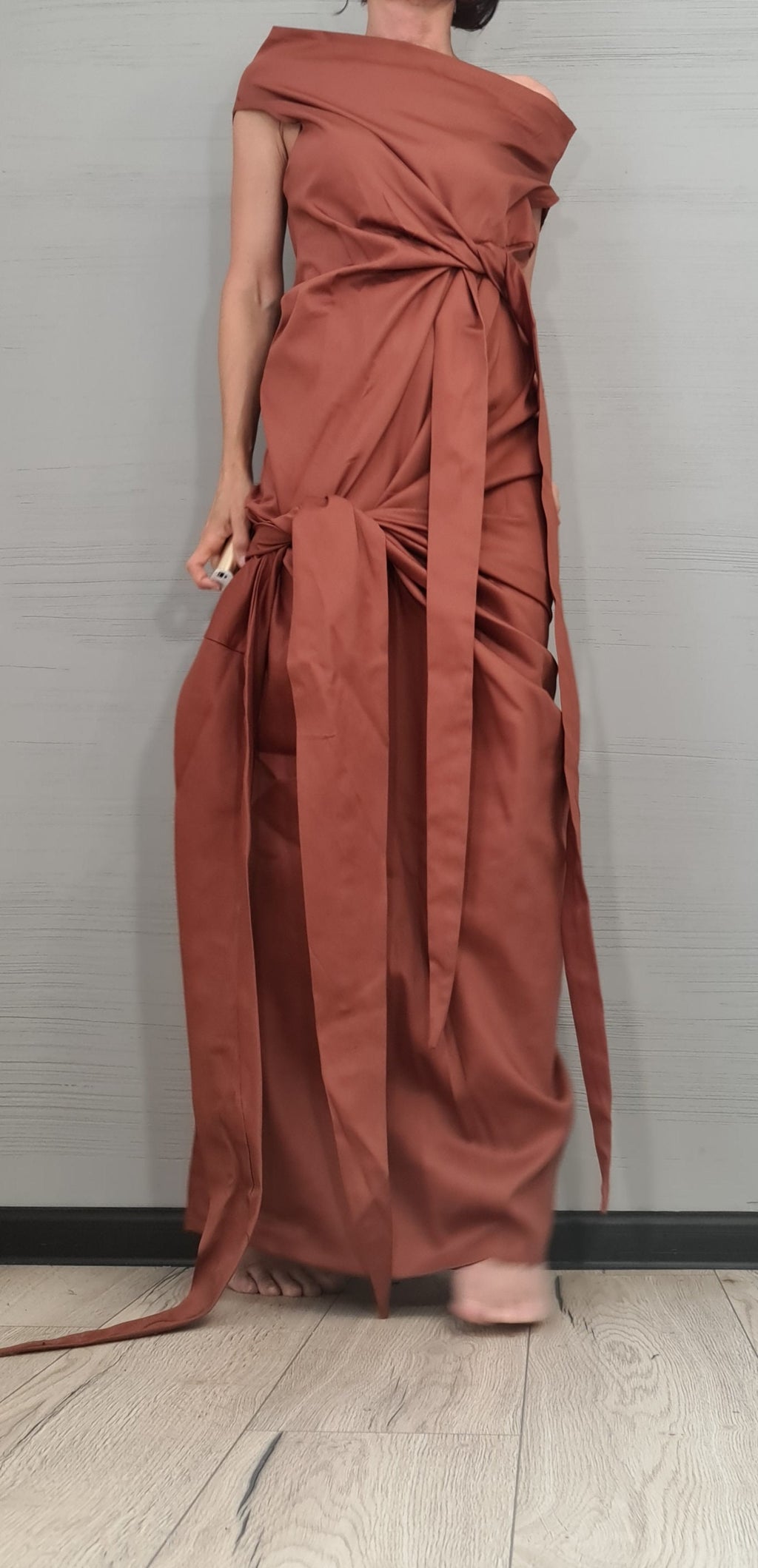 Asymmetric Fit Maxi Dress, Plus Size Clothing,  Sleeveless One Shoulder Dress