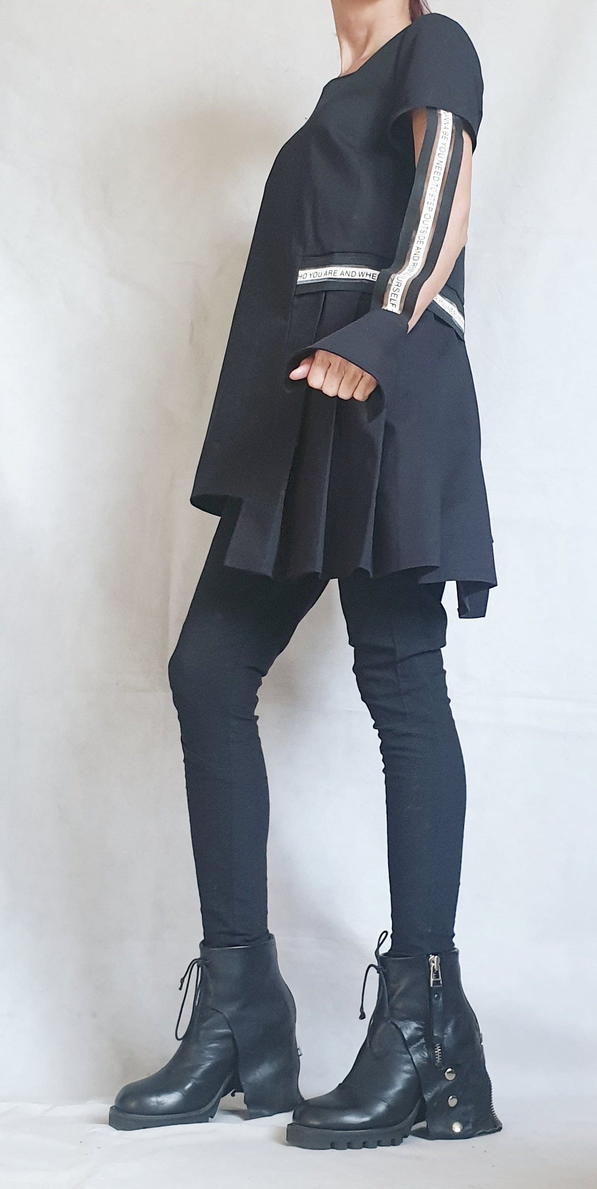 Asymmetric Tunic Shirt, Avant Garde Cotton, Gothic Oversize