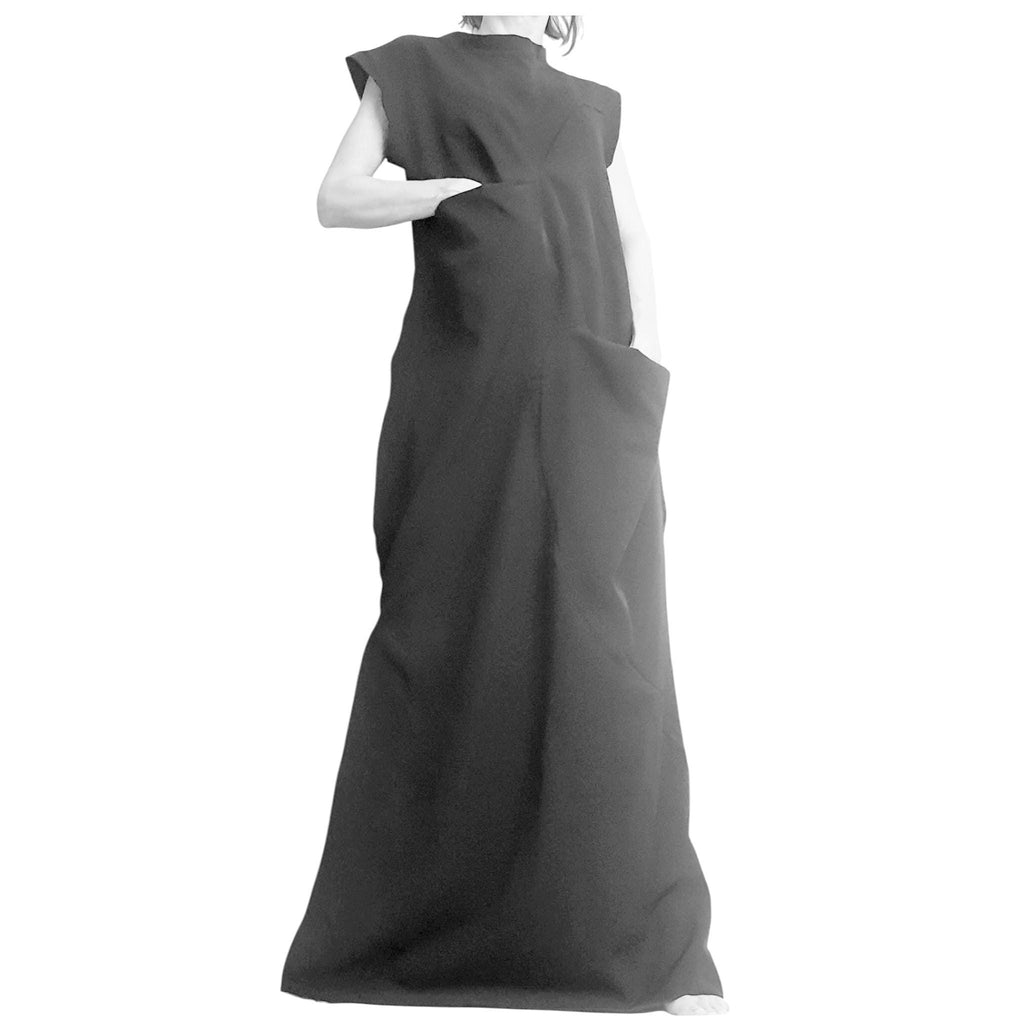 Plus Size Black Maxi Dress, Loose Drape Style (XS-5XL)