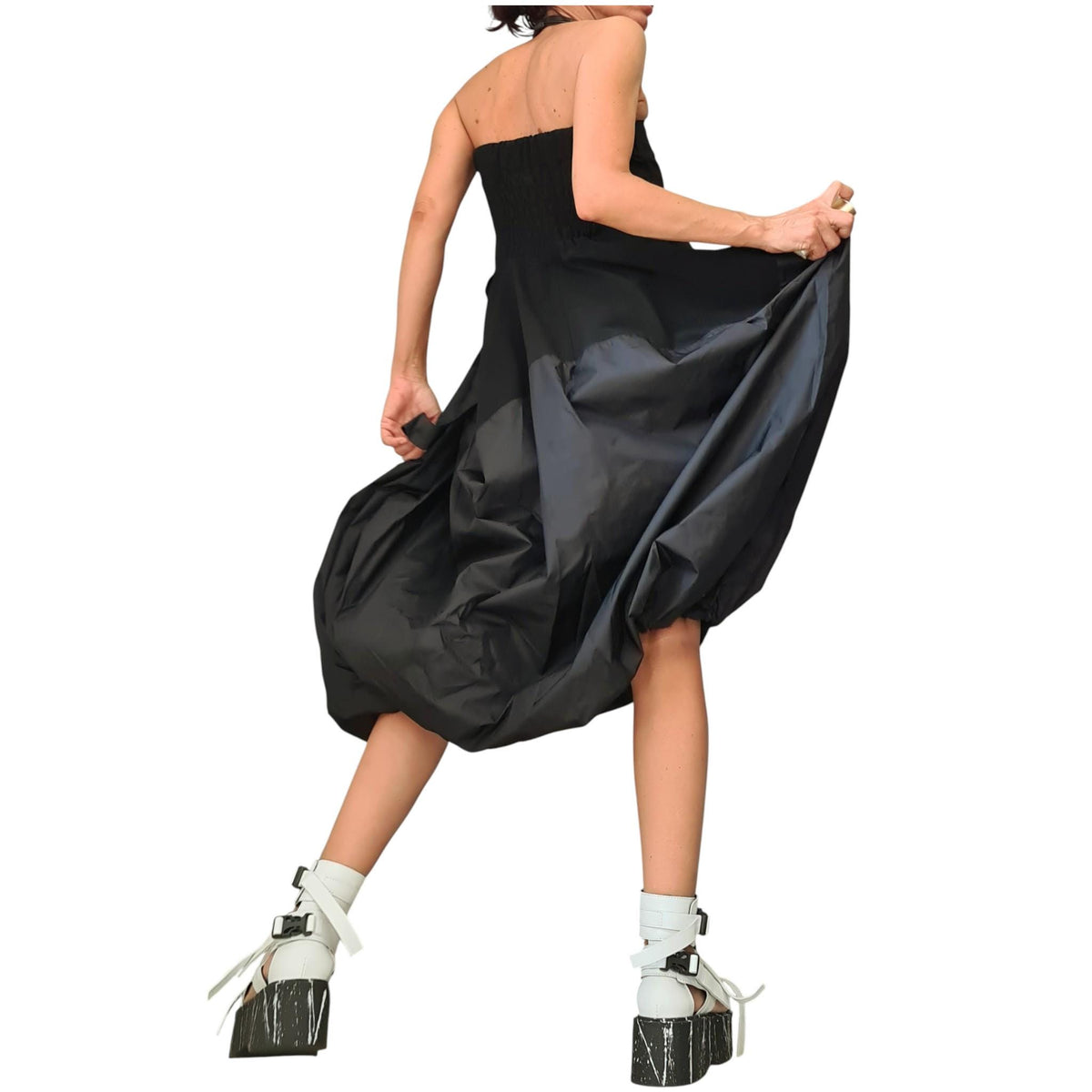 Asymmetric Taffeta Skirt Dress, Gothic Steampunk Cocktail Skirt, Extravagant  Women clothing