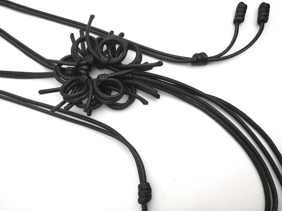 Handmade Black Flower Necklace, Gothic Avant Garde, Long Art Jewelry