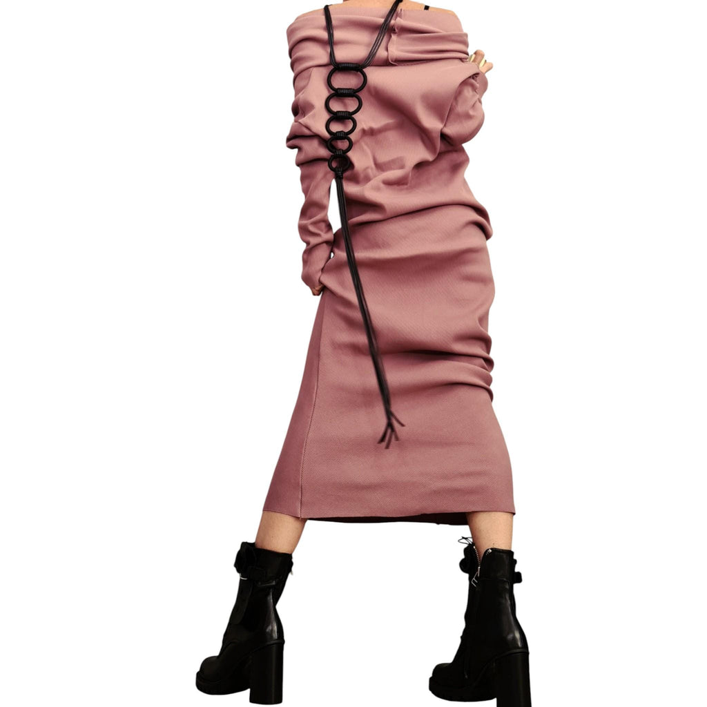 Asymmetric Cotton Dress, Avant Garde Blouson, Long Sleeve, Plus Size Clothing