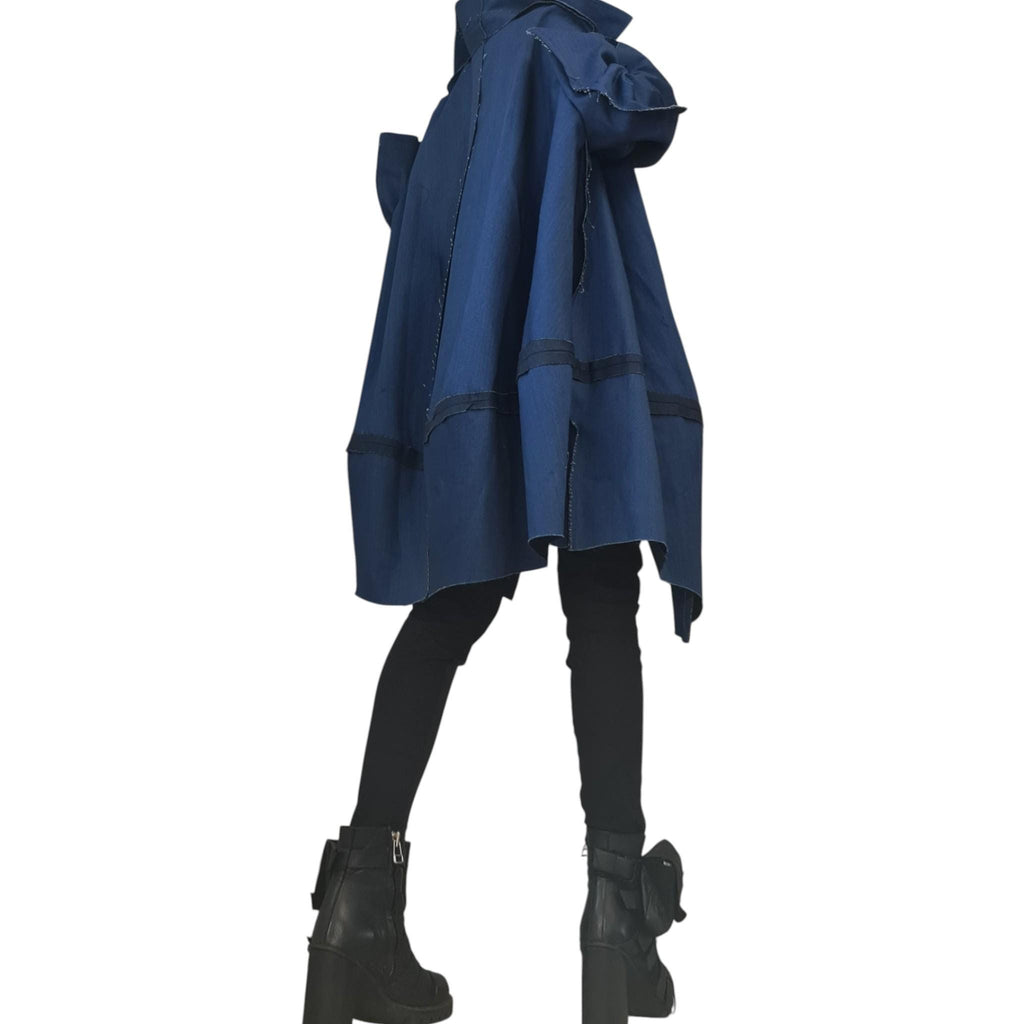 Extravagant Trench coat, Denim Trench coat, Plus Size Clothing, Oversize Trench coat Statement Outerwear