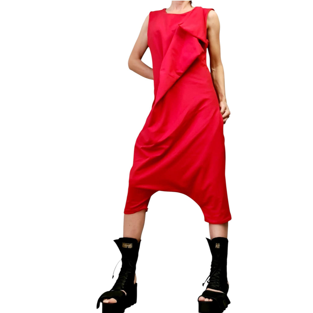 Asymmetric Cotton Harem Jumpsuit, Extravagant Loose Women Overall