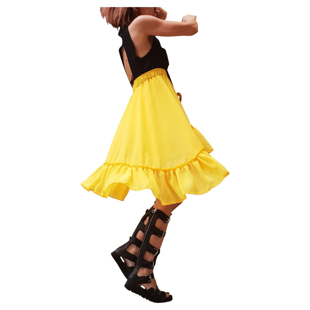 Asymmetric Cotton Chiffon Dress, Plus Size Sleeveless Clothing