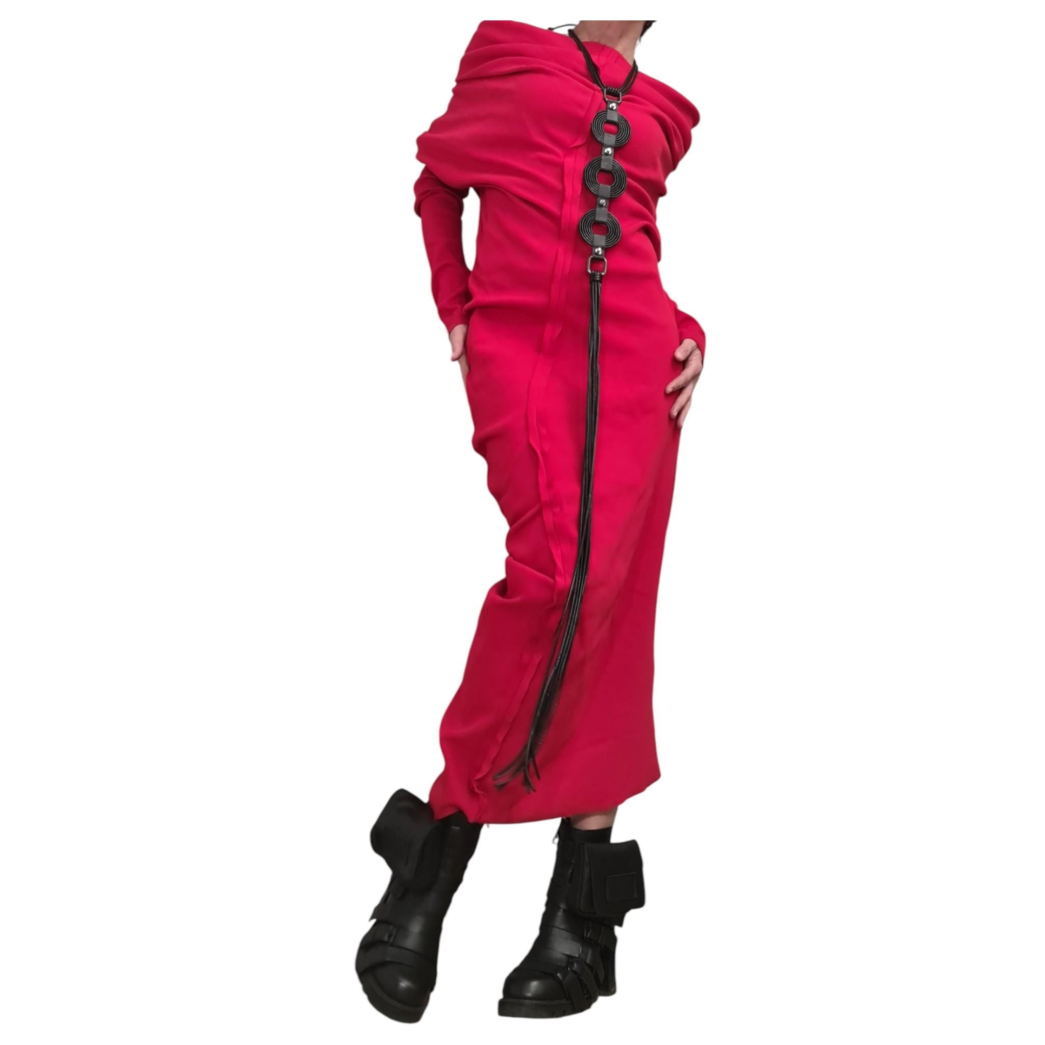 Red Asymmetric Maxi Dress, Off Shoulder Cotton Gown, Plus Size Dress for Women
