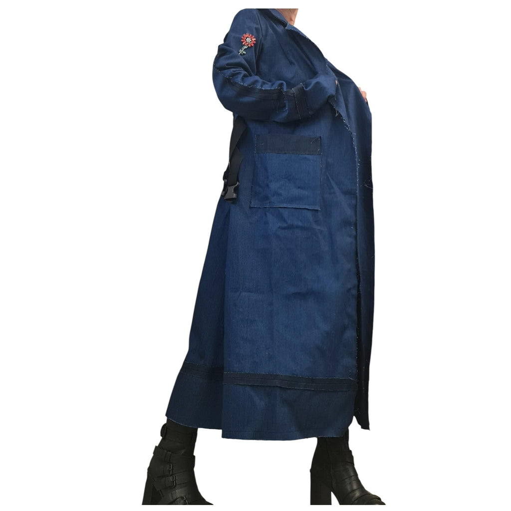Denim Trench Coat, Extravagant Design, Plus Size, Oversize Fit