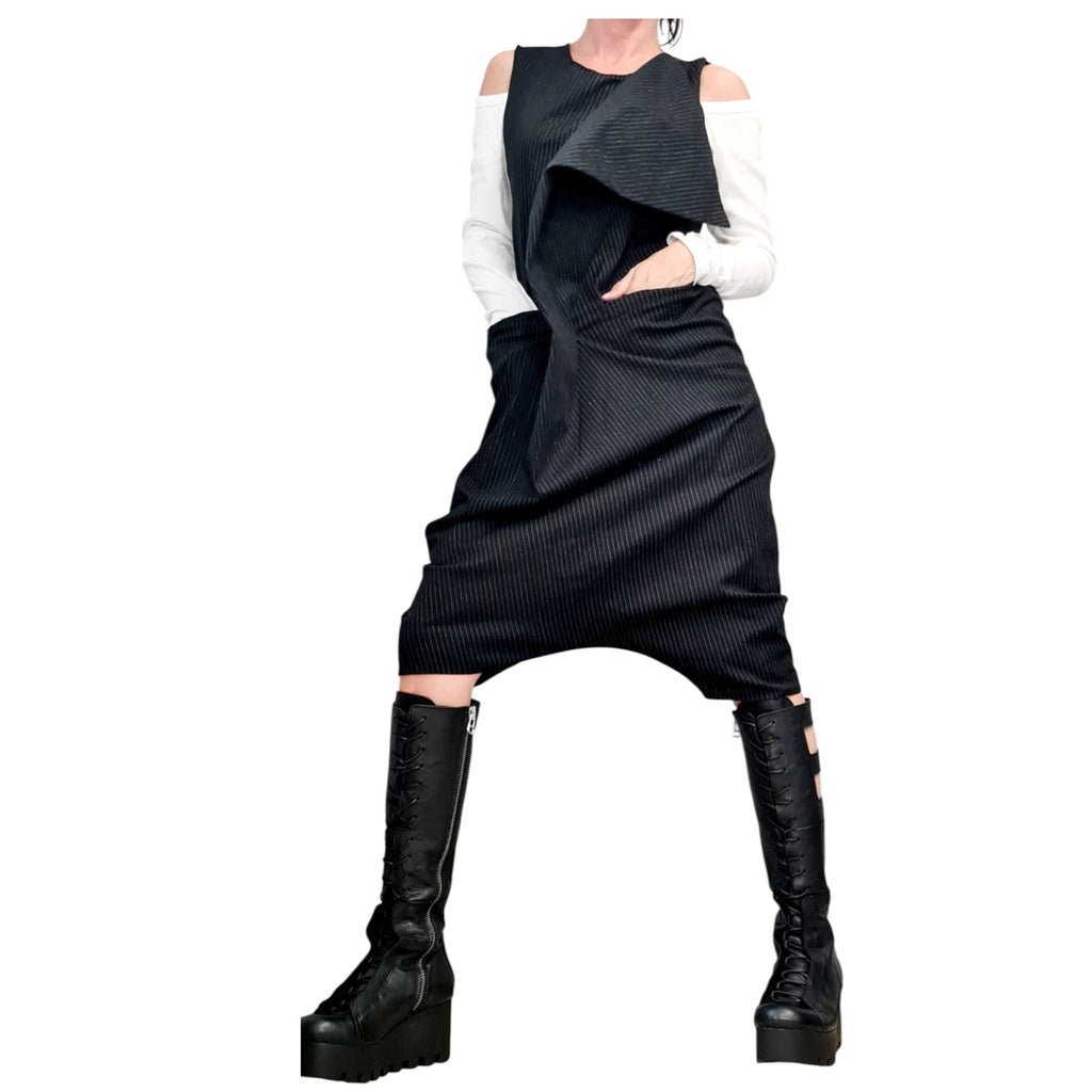 Asymmetric Harem Jumpsuit, Extravagant Loose Women Overall, Plus Size