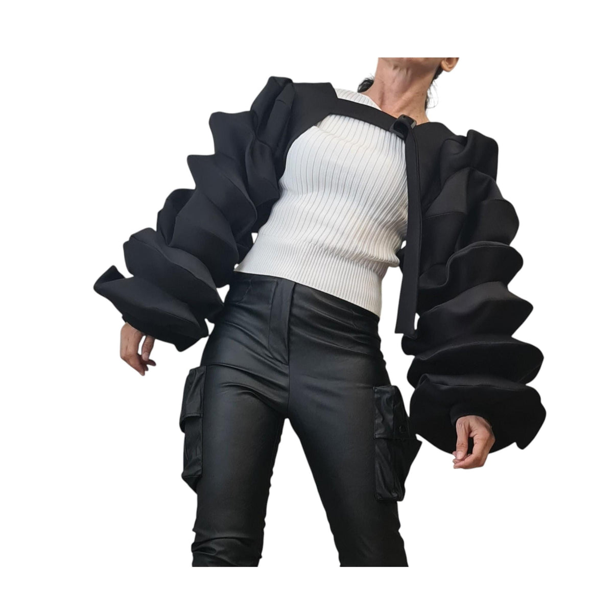 Wedding Cover Up, Black Gothic Sleeves, Cocktail Layering Bolero For Women