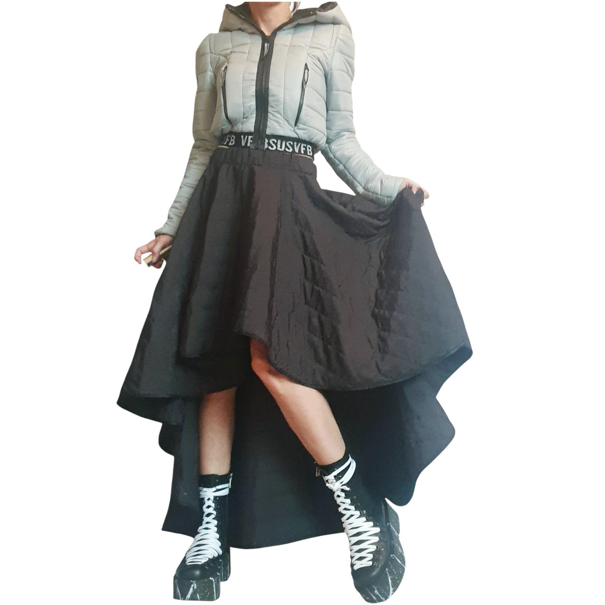 Cropped Hooded Puffer Jacket, Oversized Big Hood Bomber, Quilted Winter Outerwear