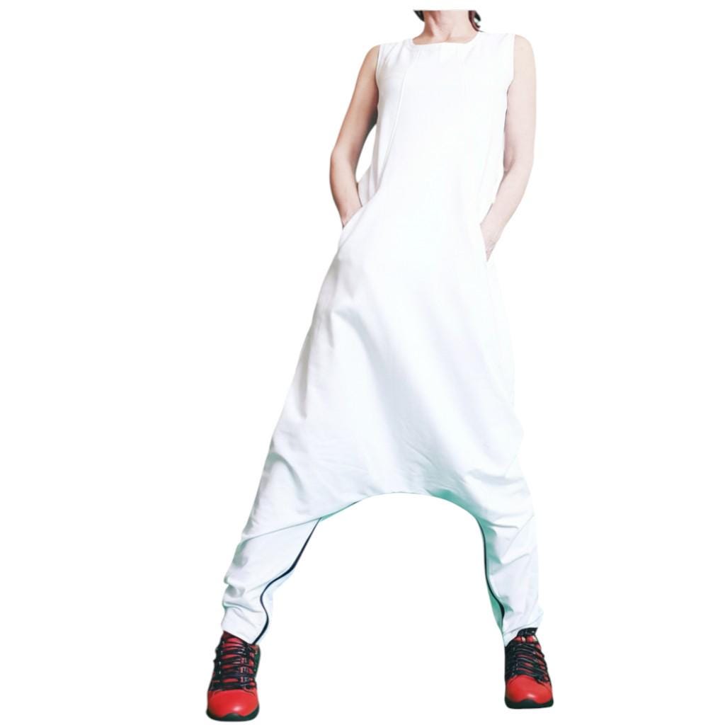 Cotton Harem Jumpsuit Dress, Loose Fit, Plus Size Women's Overall