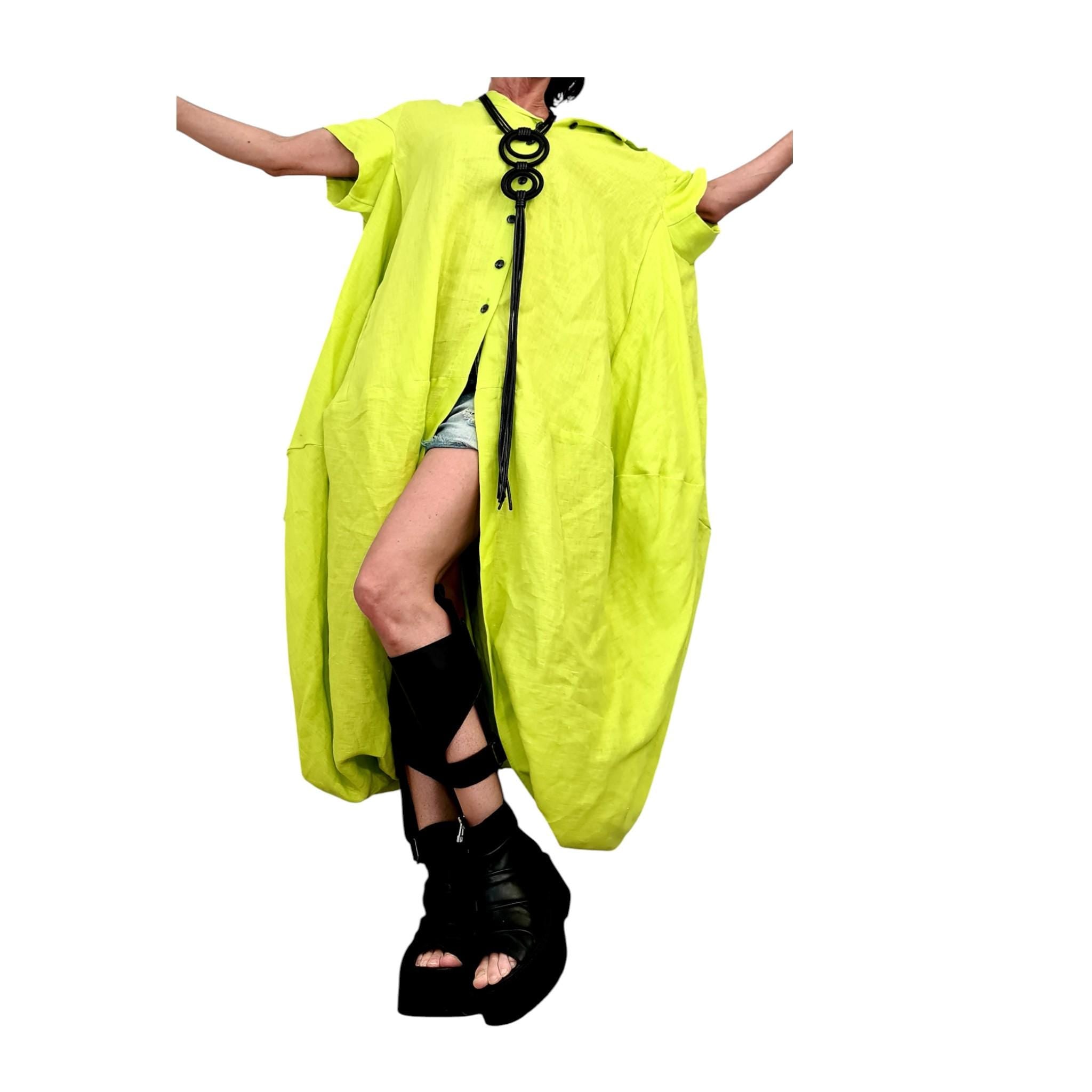 Purple Oversized Linen Tunic | Loose Voluminous Silhouette | fashion for women