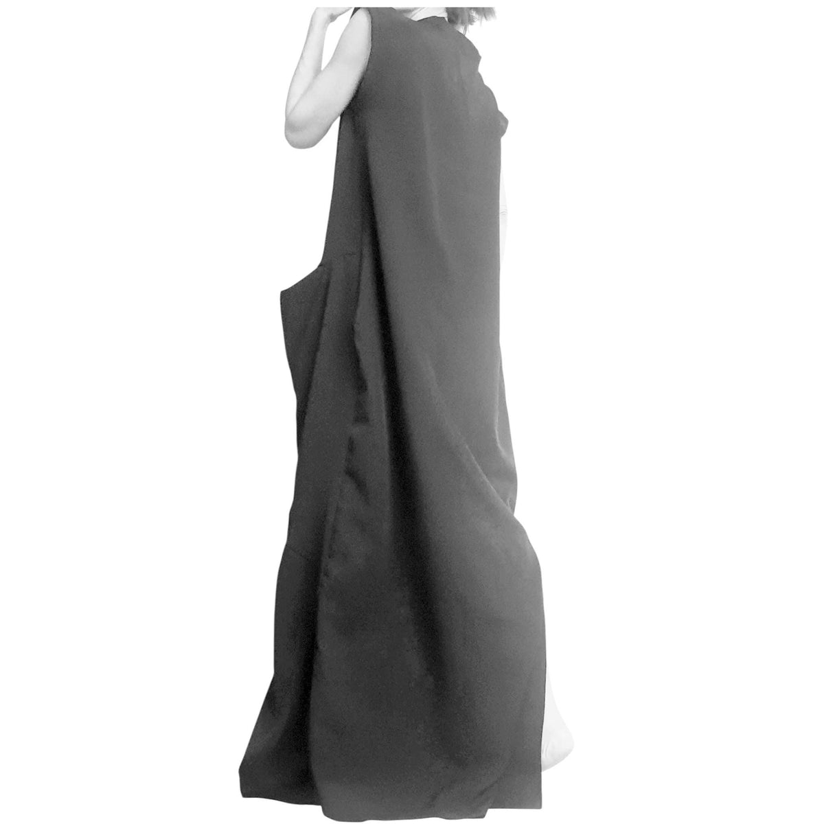 Plus Size Black Maxi Dress, Loose Drape Style (XS-5XL)