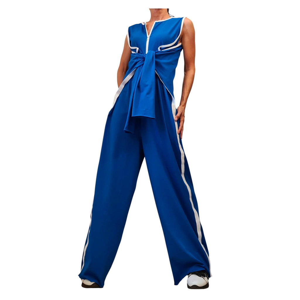 Red Cotton Harem Jumpsuit, Wide Leg Overall, With and without sleeve