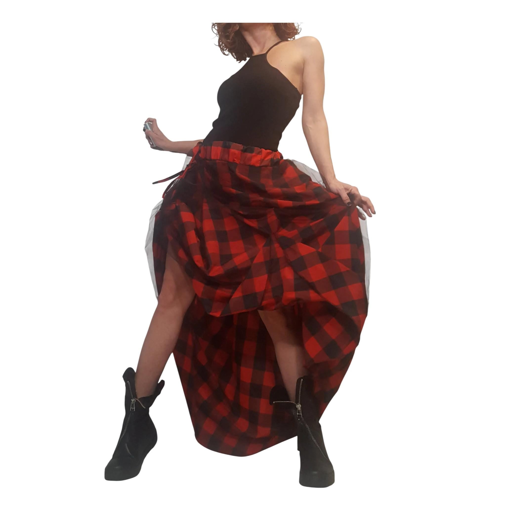 Plaid Grunge Skirt Women, Extravagant Skirt, Asymmetric Long Skirt Dress, Long Short Skirt, High Tulle Skirt, Circle Skirt, Tutu Skirt