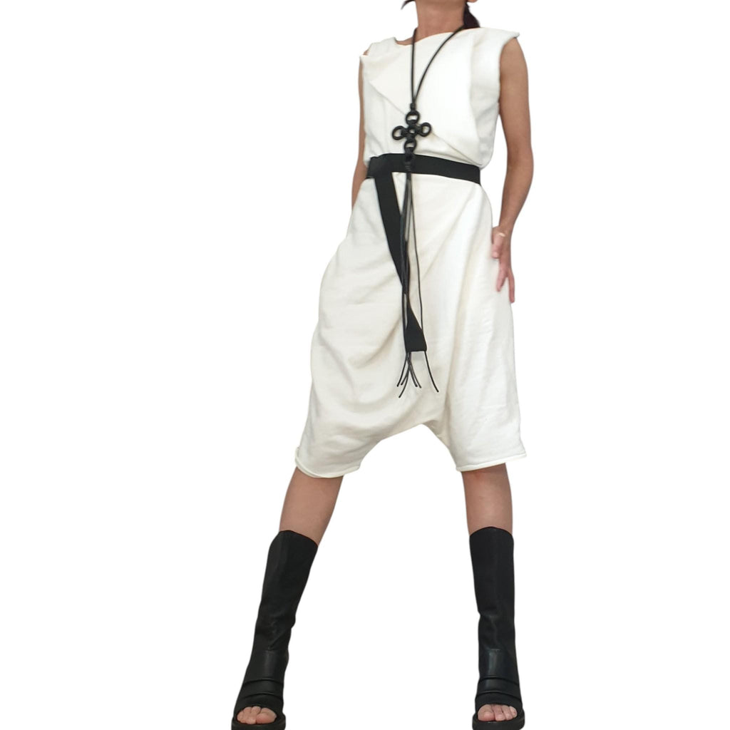 Asymmetric Cotton Harem Jumpsuit, Extravagant Loose Women Overall