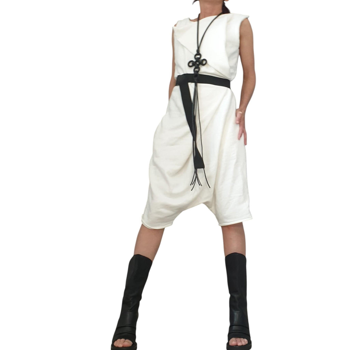 Asymmetric Cotton Harem Jumpsuit, Extravagant Loose Women Overall