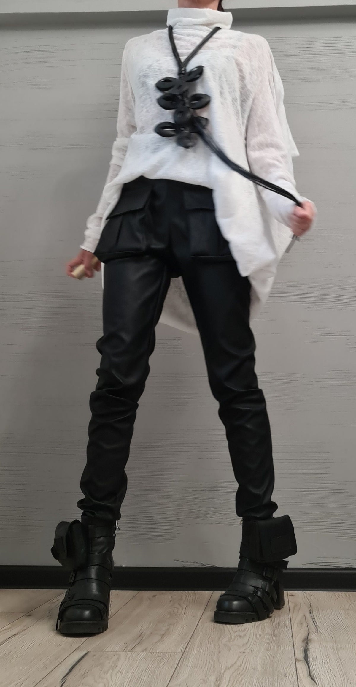 Asymmetrical Cotton Tunic, Avant Garde Deconstructed Loose Top