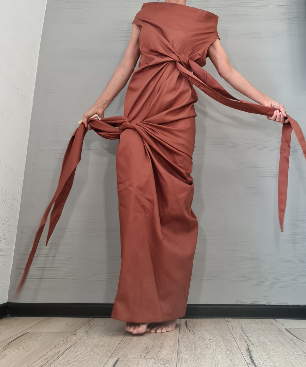 Asymmetric Fit Maxi Dress, Plus Size Clothing,  Sleeveless One Shoulder Dress