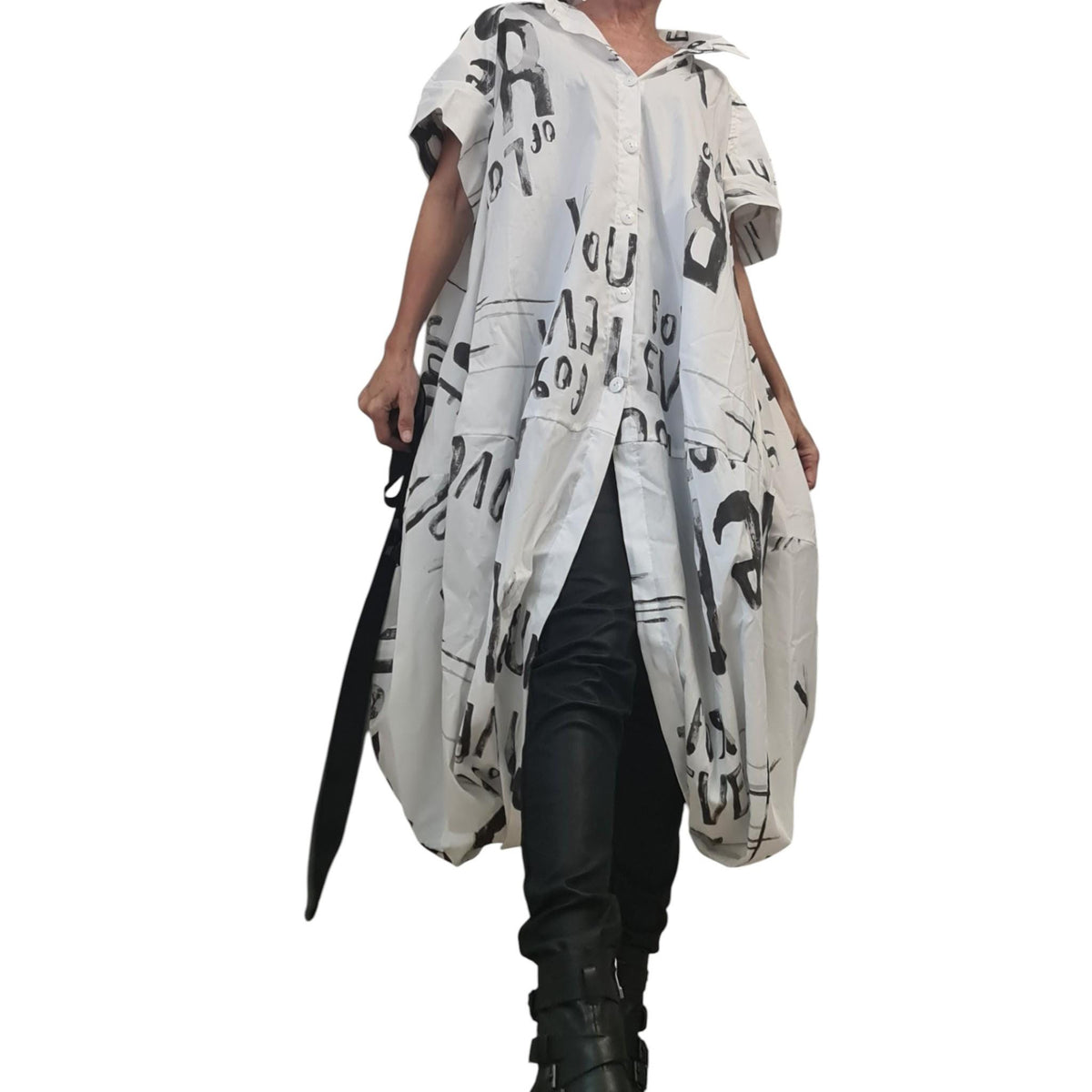 Asymmetric Tunic Shirt, Avant Garde Loose Cotton Top