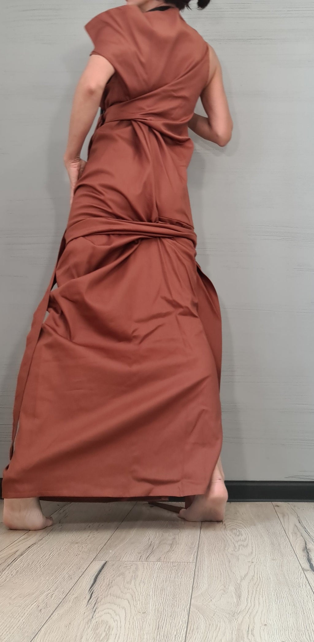 Asymmetric Fit Maxi Dress, Plus Size Clothing,  Sleeveless One Shoulder Dress