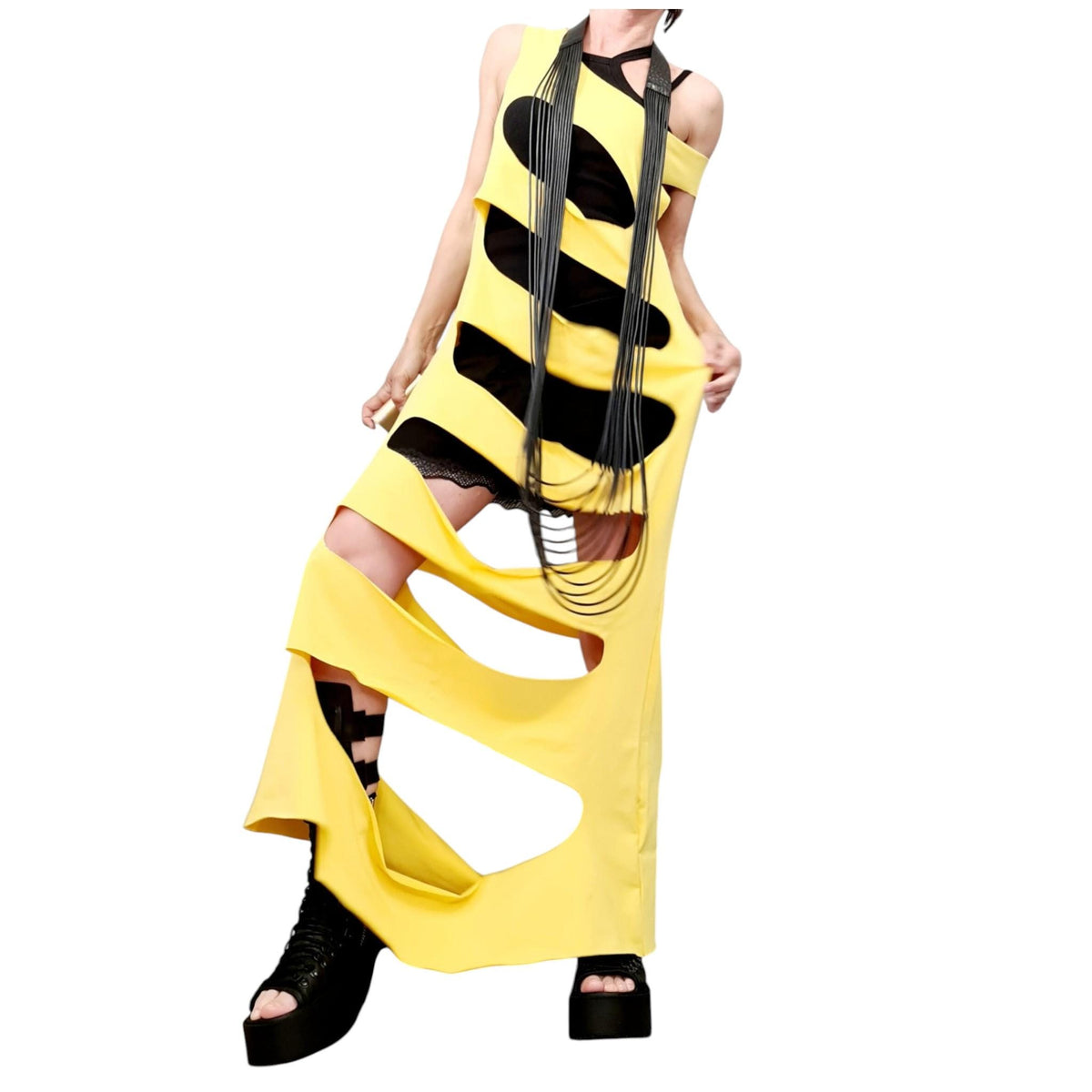 White Long Layering Top | Raw Cut Asymmetric Design | outfit for women | conceptual