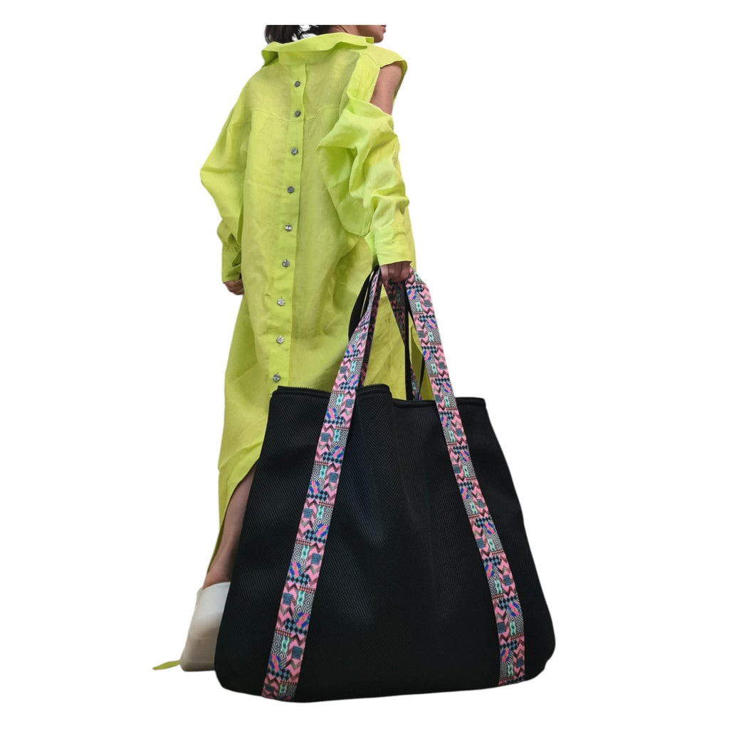 Designer Handmade Large Bag, Extravagant Double-faced Two-tone beach bag