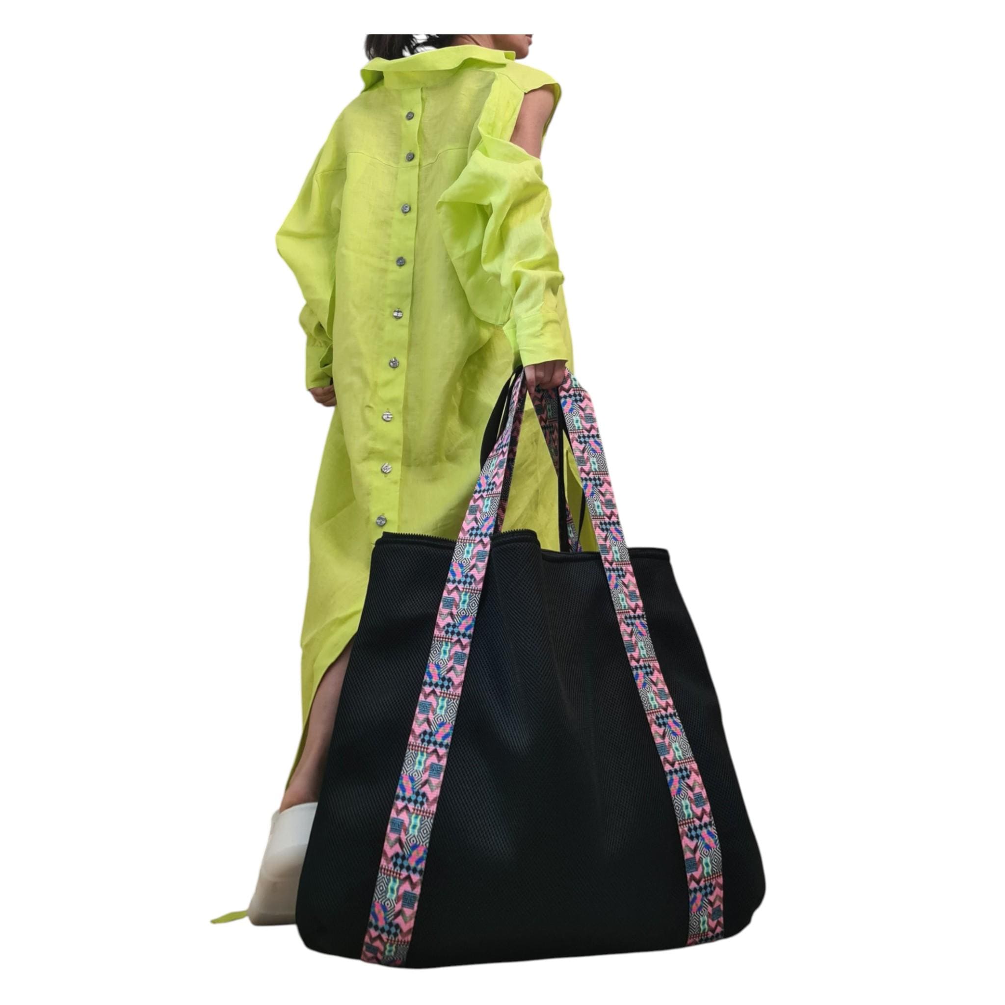 Designer Handmade Large Bag, Extravagant Double-faced Two-tone beach bag