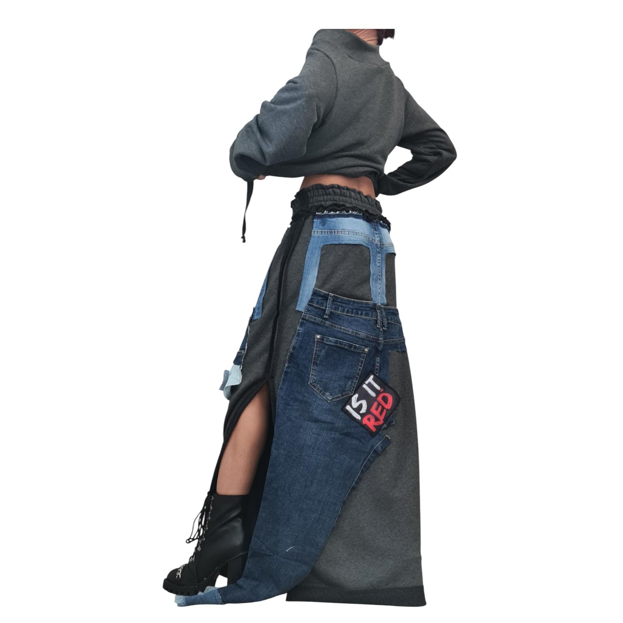 New collection Blouse And Skirt Set, Cotton Denim Women Costume, Extravagant Skirt, Sexy Women Suit