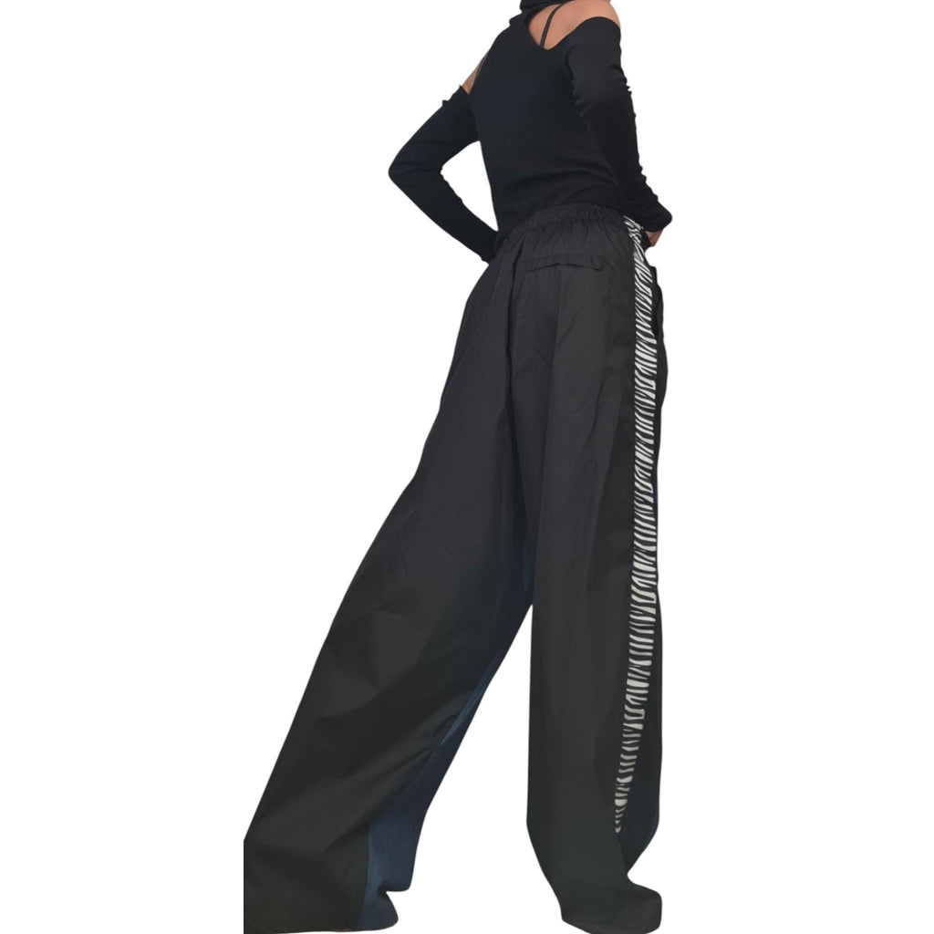 Extravagant Deconstructed Denim Harem Pants, Streetwear Style