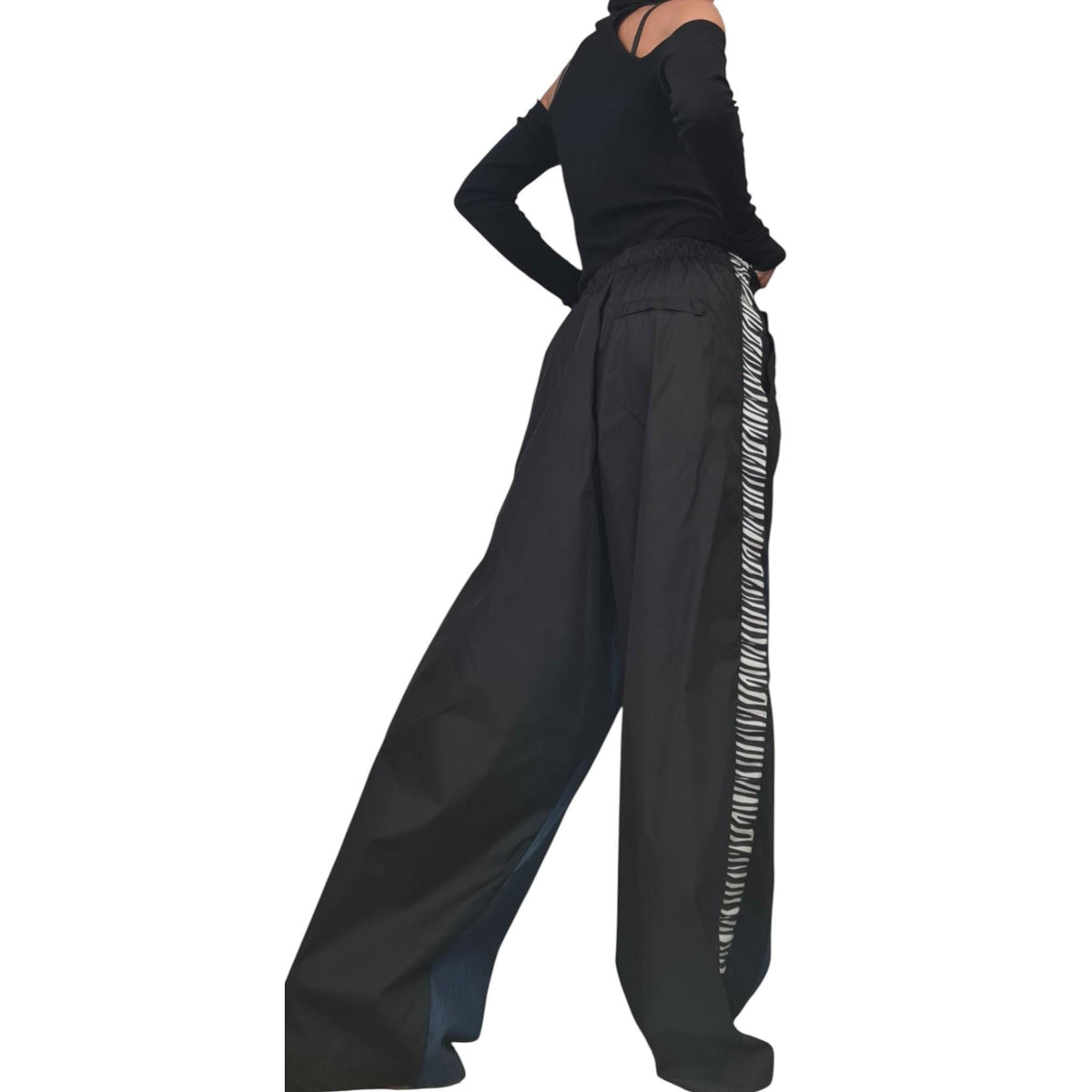 Extravagant Deconstructed Denim Harem Pants, Streetwear Style