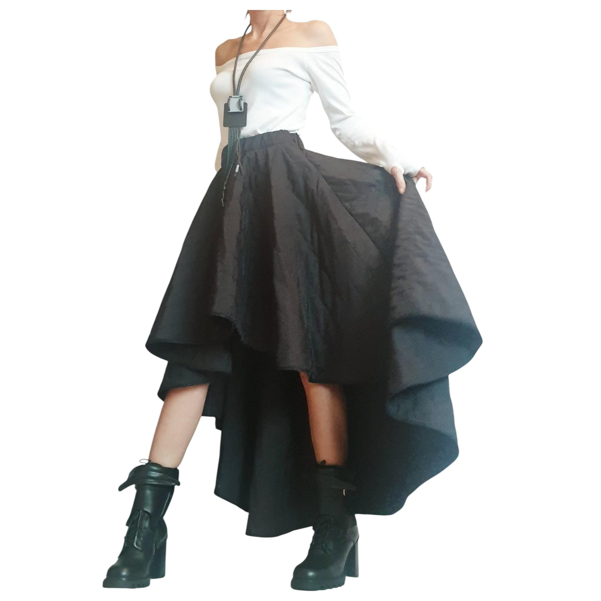 Long Short Skirt, Winter Skirt, Extravagant Skirt, Asymmetric Skirt, Wadding Skirt, Cocktail Skirt, Gothic Skirt, Circle Skirt