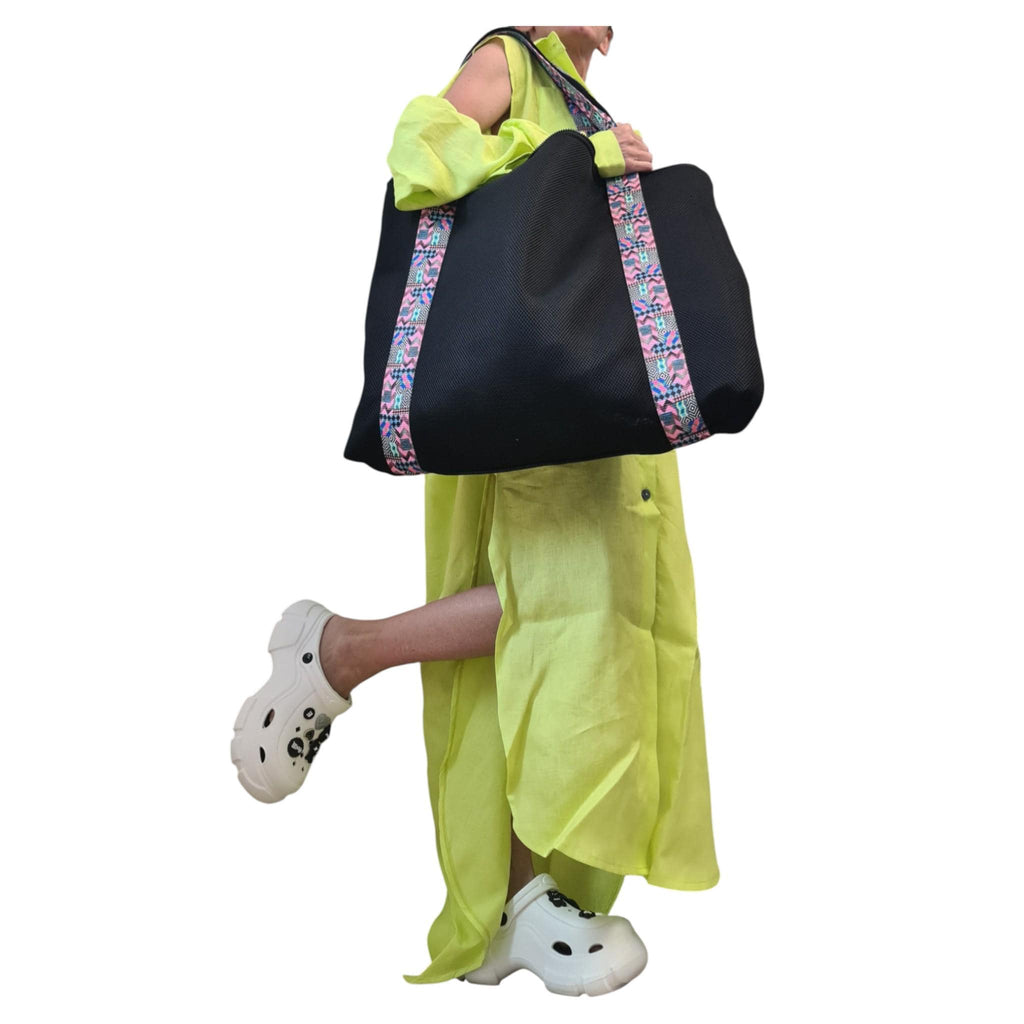 Designer Handmade Large Bag, Extravagant Double-faced Two-tone beach bag