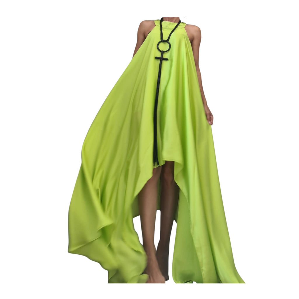 Asymmetric Satin Sleeveless Long Short Party Wedding Dress