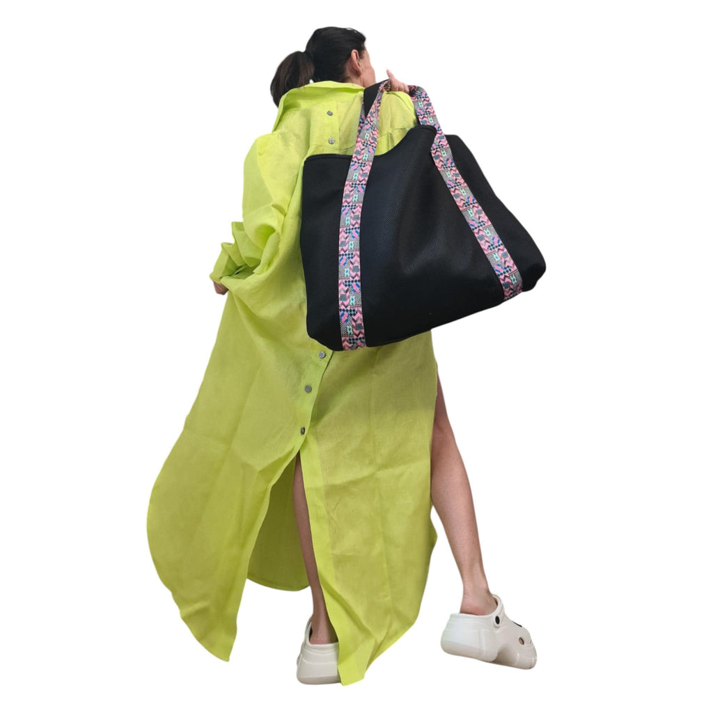 Designer Handmade Large Bag, Extravagant Double-faced Two-tone beach bag