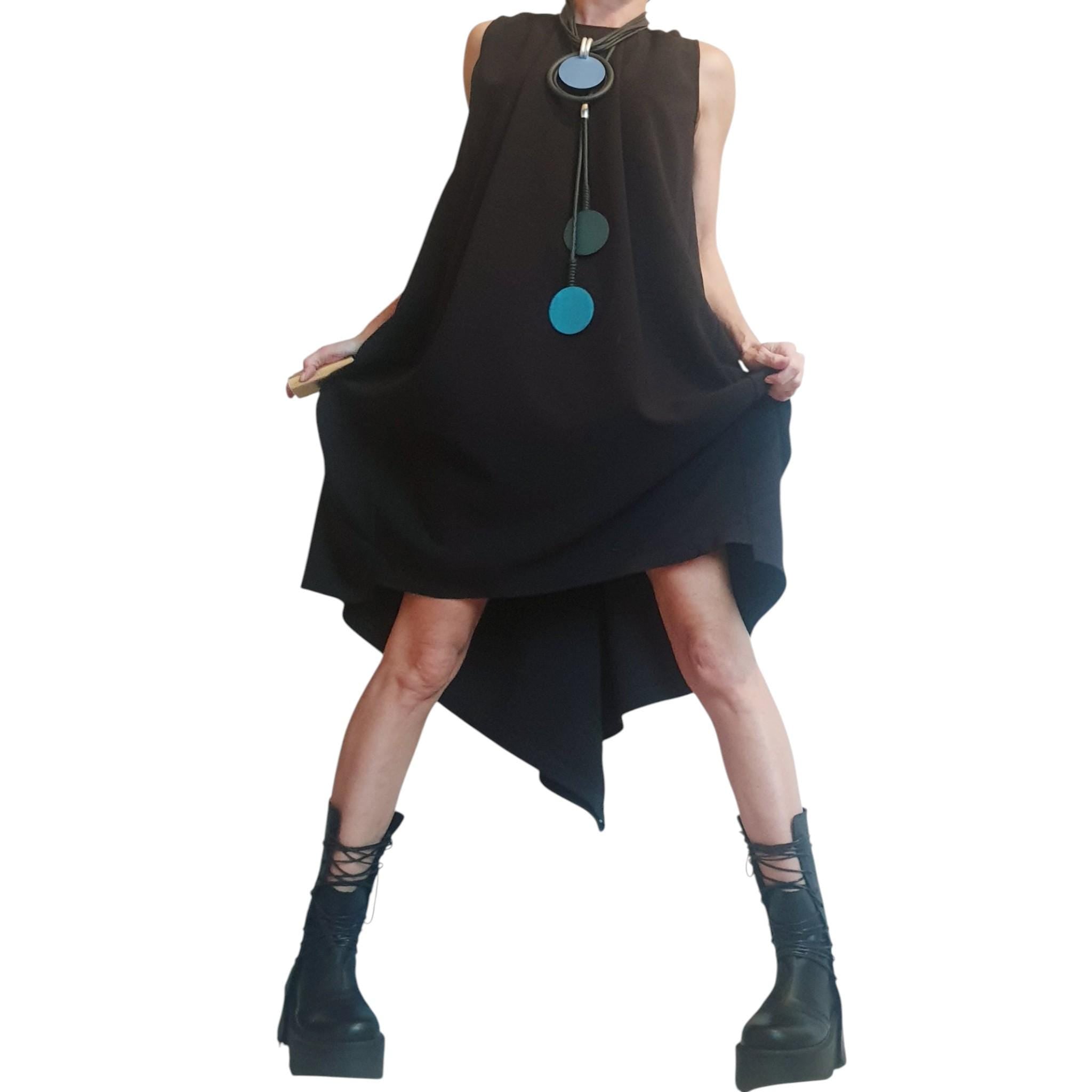 Asymmetric Dress, Cocktail Dress, Black Extravagant Dress, Avant Garde Dress, Sleeveless Dress, Futuristic Dress, Sexy Dress,