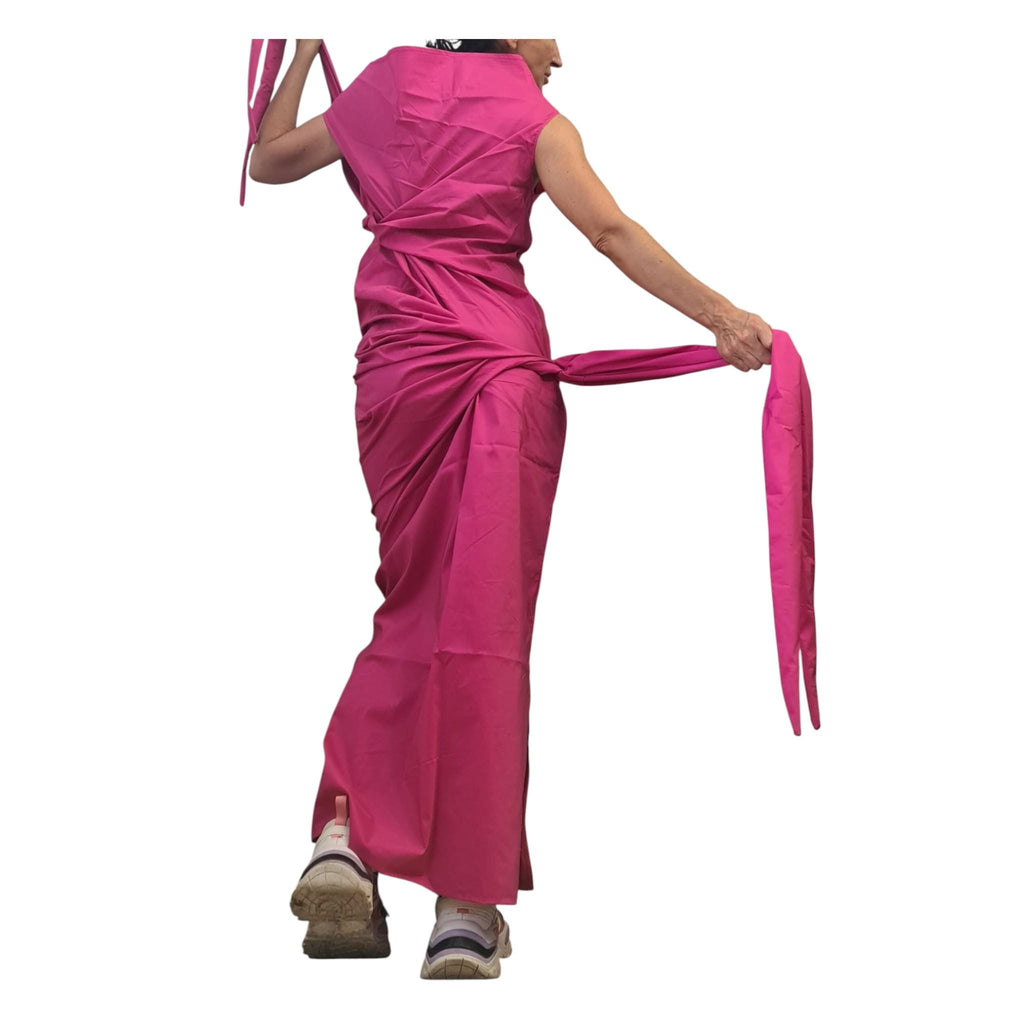 Pink Maxi Dress, One Shoulder Asymmetric, Boho Summer Kaftan,