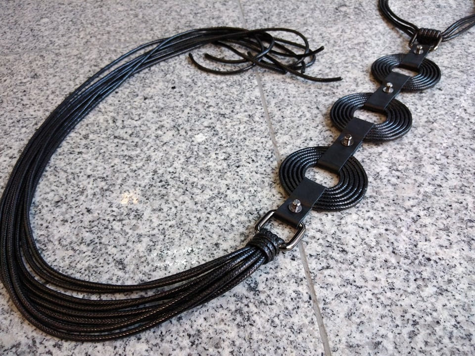 Handmade Gothic Art Necklace, Long Avant Garde Jewelry