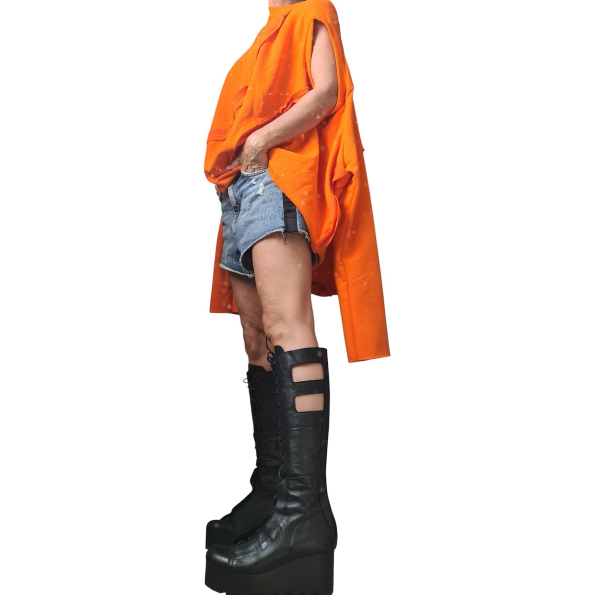 Transformable Cotton Tunic, Brown Cut Out Blouse, Oversized Women Top