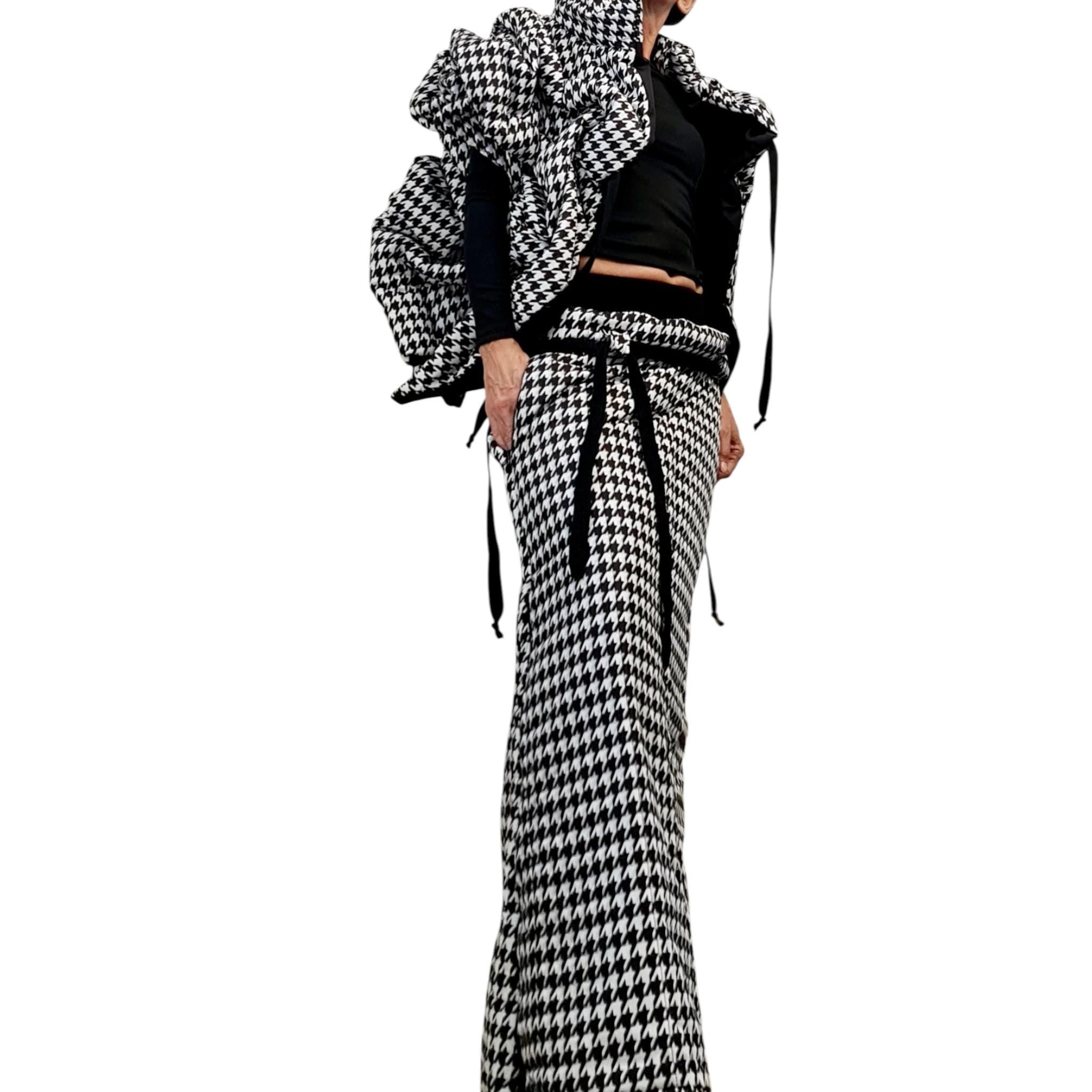 Extravagant Winter Skirt, Fashion in the mountains, Black&White, Long Winter Skirt, New collection 2025