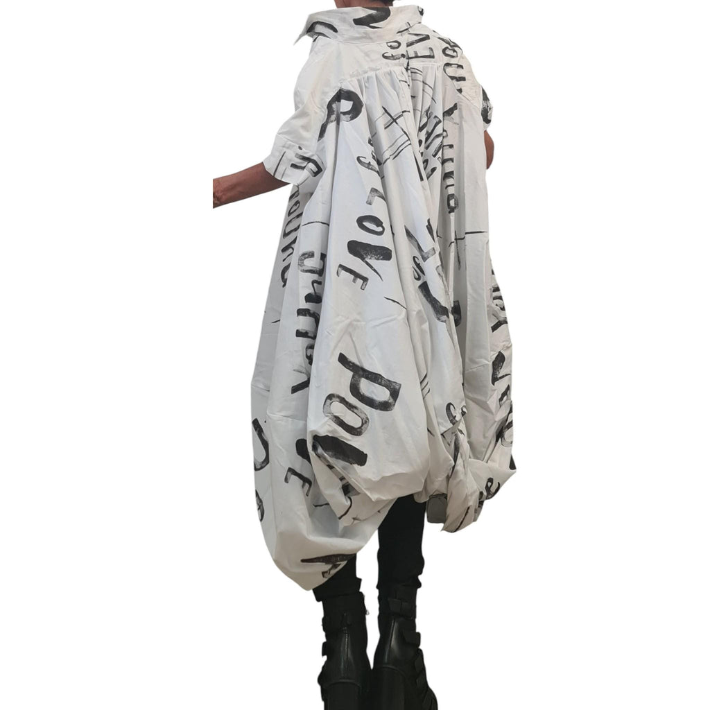 Asymmetric Tunic Shirt, Avant Garde Loose Cotton Top