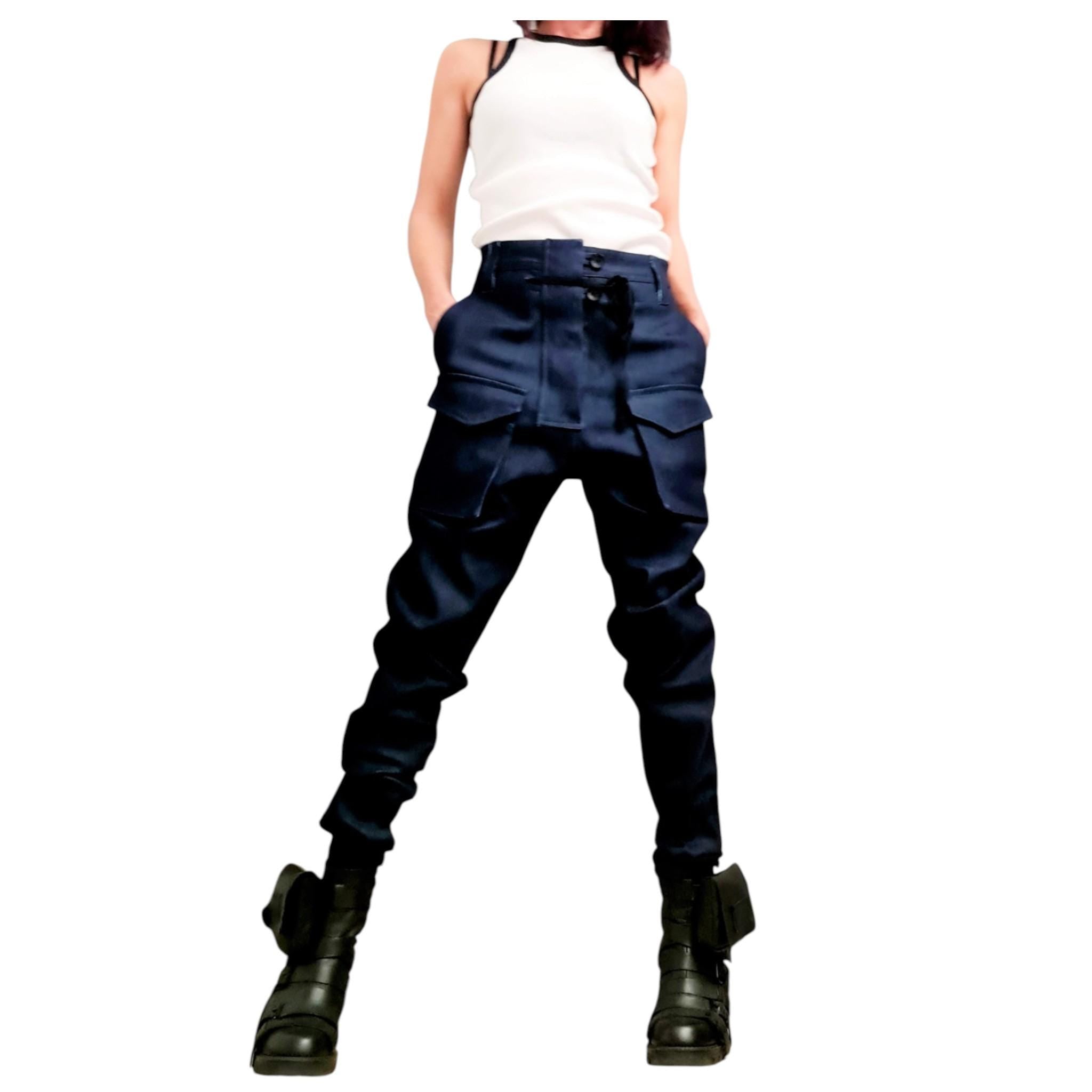 Extravagant Denim Pants, Harem Casual Pants, Urban Pants, Loose Pants, Punk Pants, Gothic Pants, Outer pockets, New collection