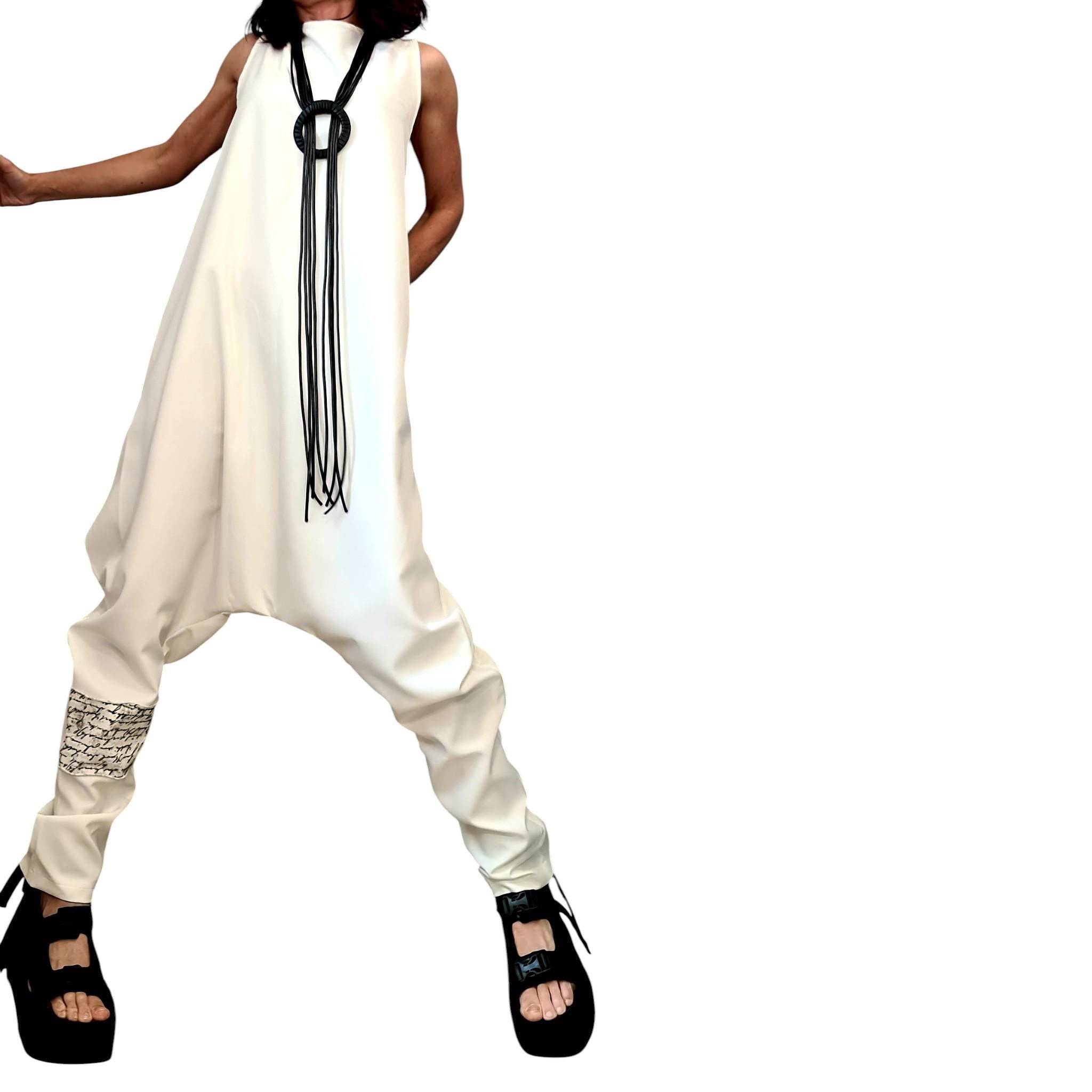Black Asymmetric Wide Leg Jumpsuit | Sleeveless Harem Fit | Fashion for Women | Avant Garde Style