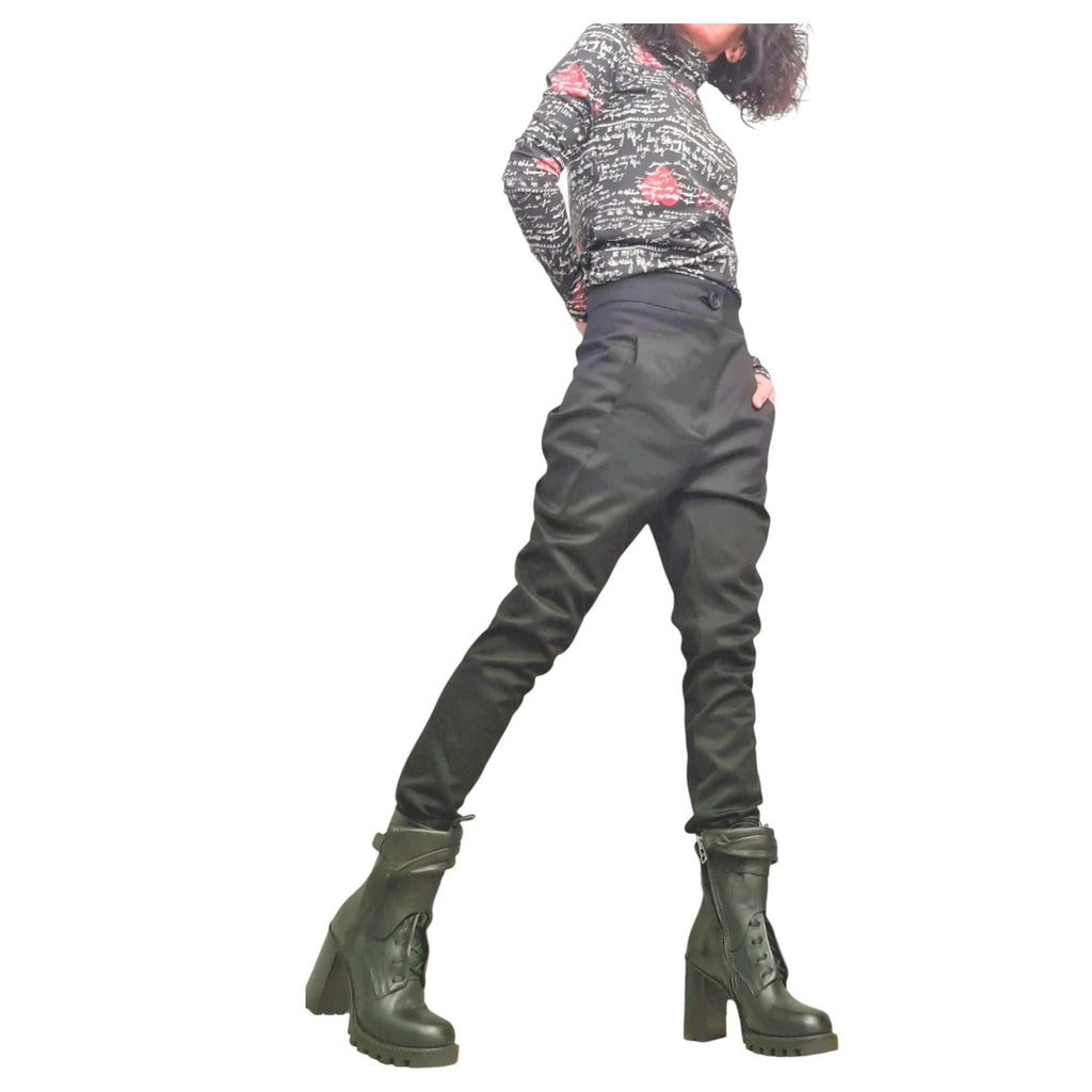 Gray Skinny Pants, Slim Fit Trousers, Stretch Cotton Women's Clothing